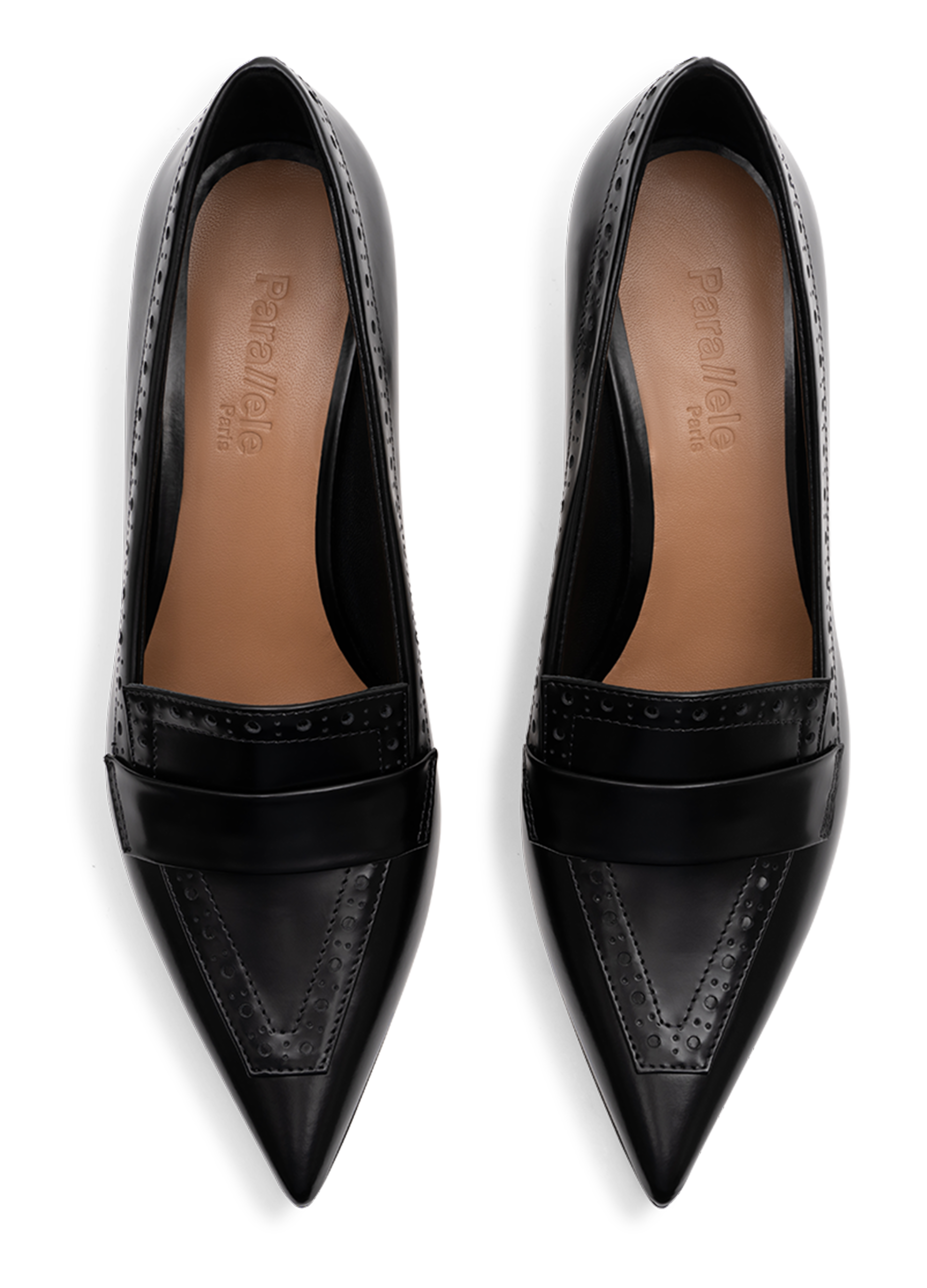 Black brushed leather pumps PARALLELE PARIS Black