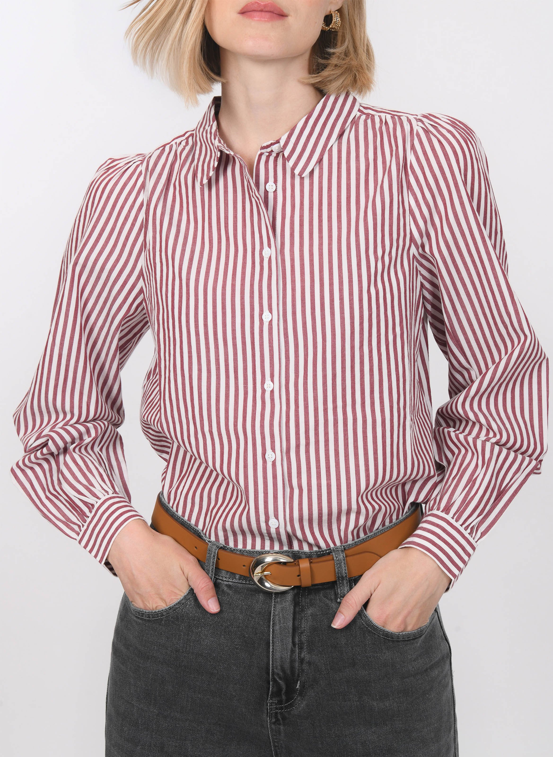 Chemise col classique manches contrastantes en coton KOOKAI Red