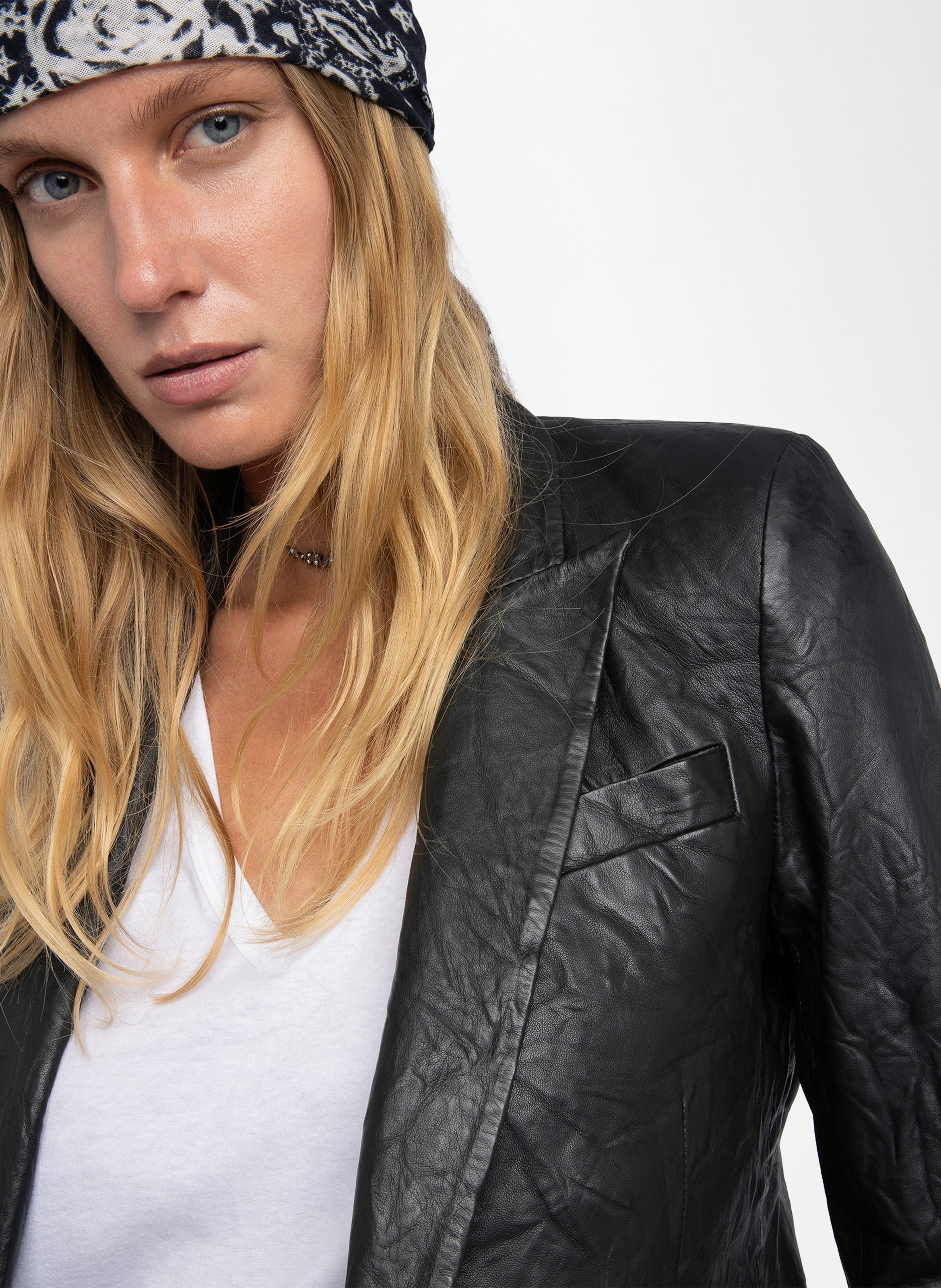 Leather jacket with tailored collar ZADIG&VOLTAIRE Black