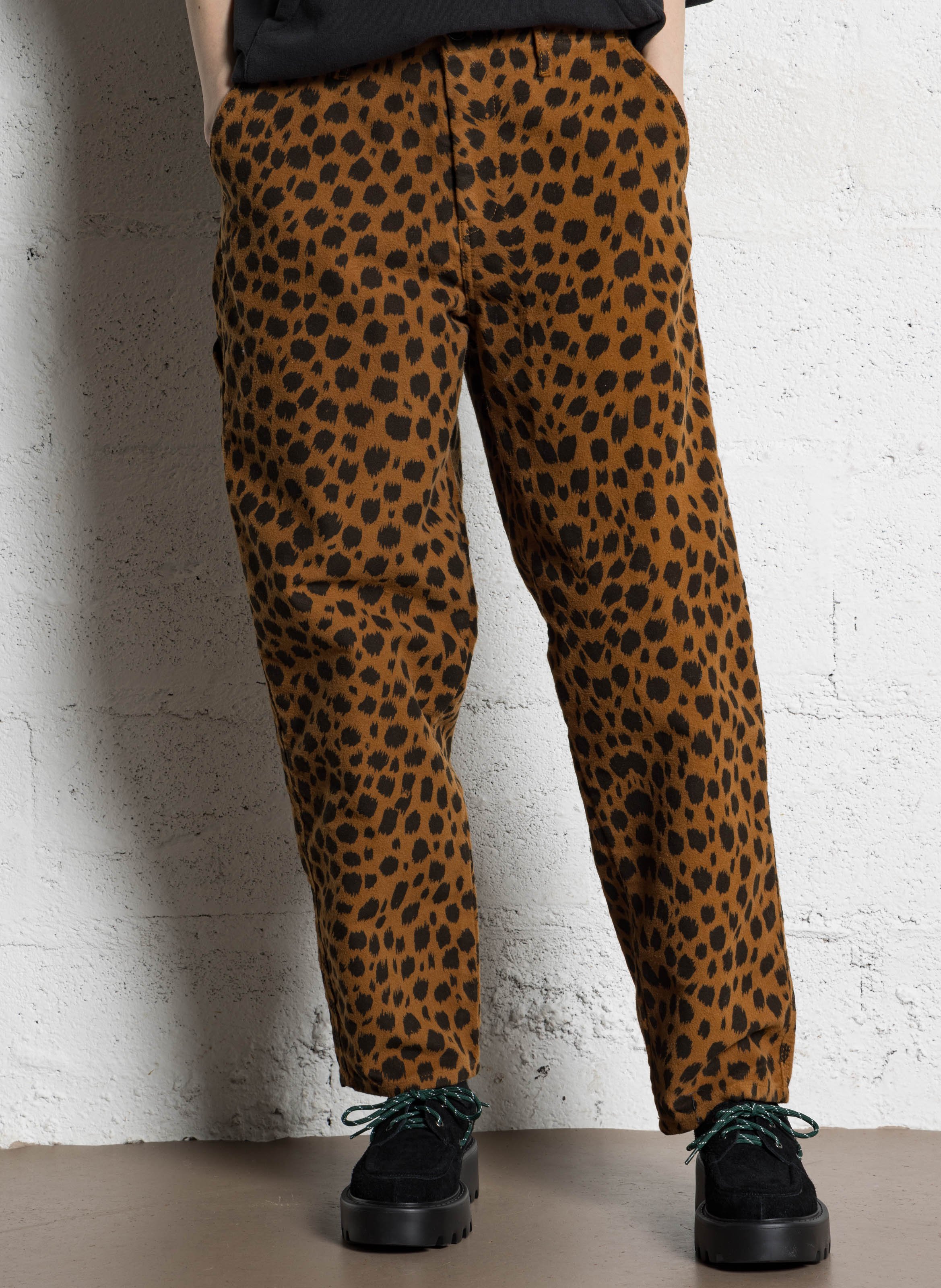 Straight-leg leopard print pants LEON & HARPER Brown