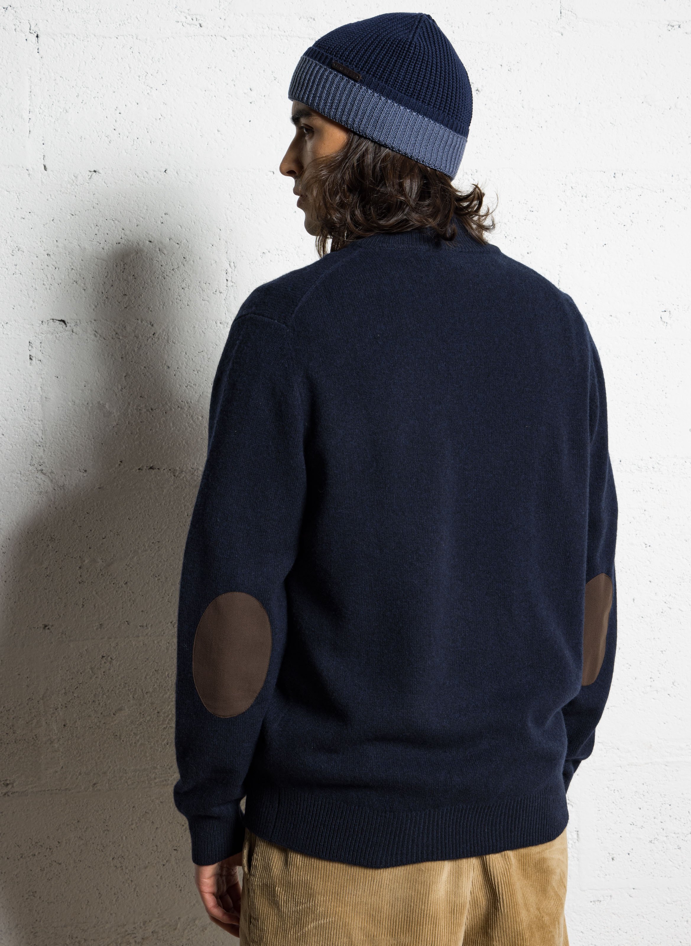 Pull col montant zippé en laine HACKETT Bleu