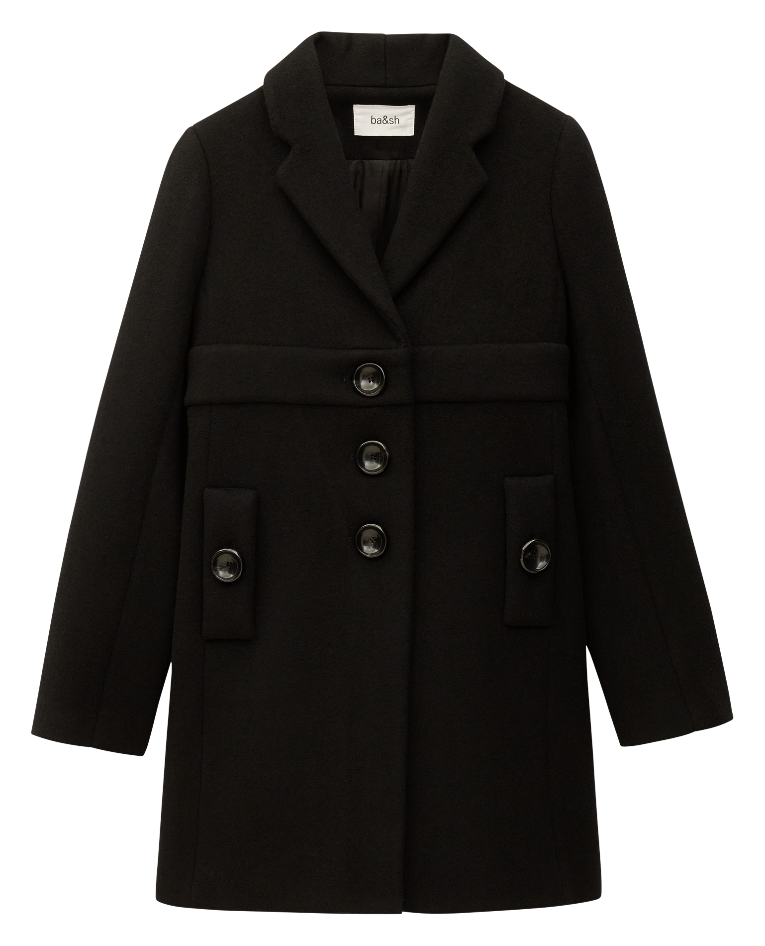 Oversized jas met reverskraag van gemengd wol BA&SH Zwart