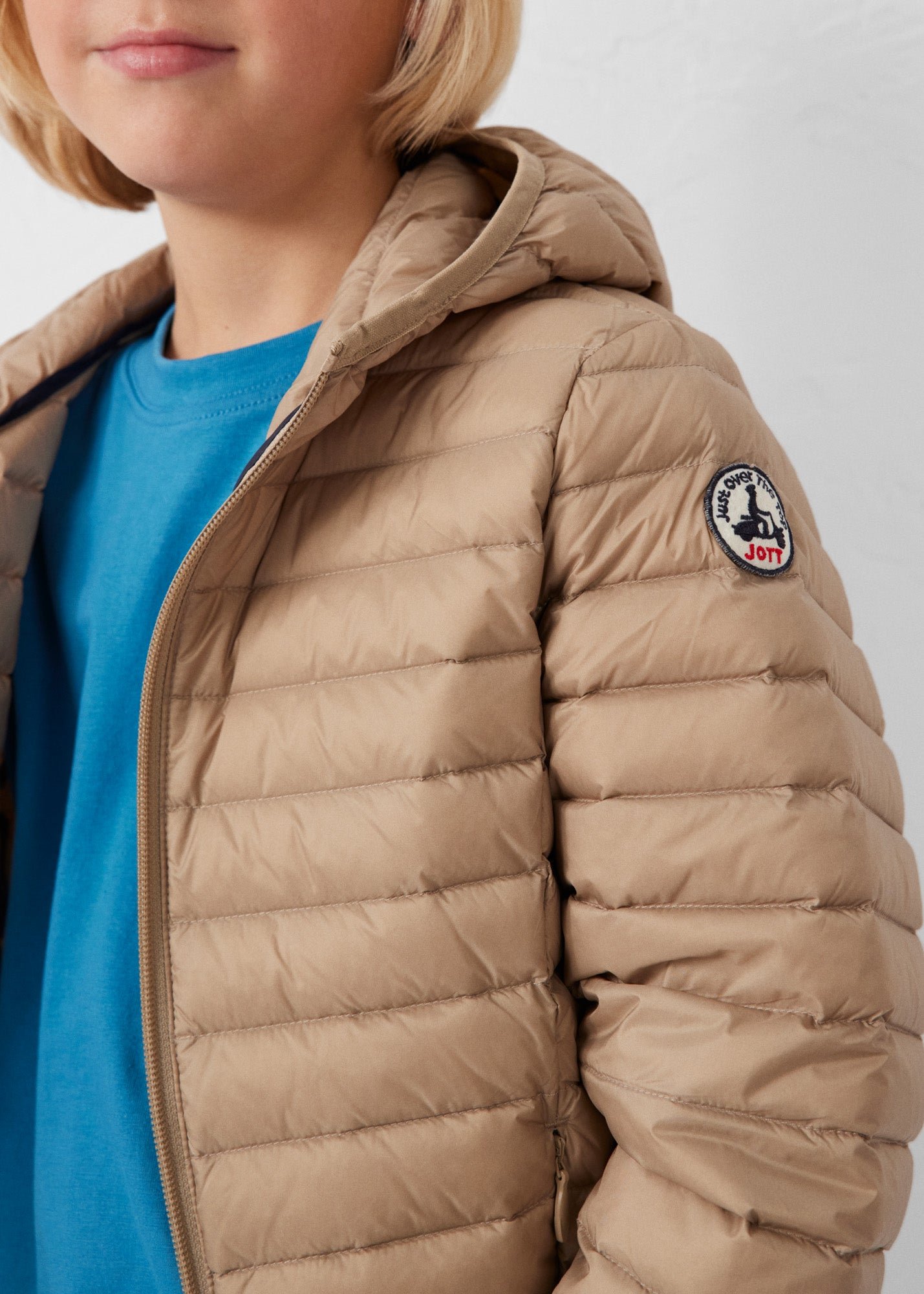Hugo lightweight hooded child's puffer coat JOTT Beige