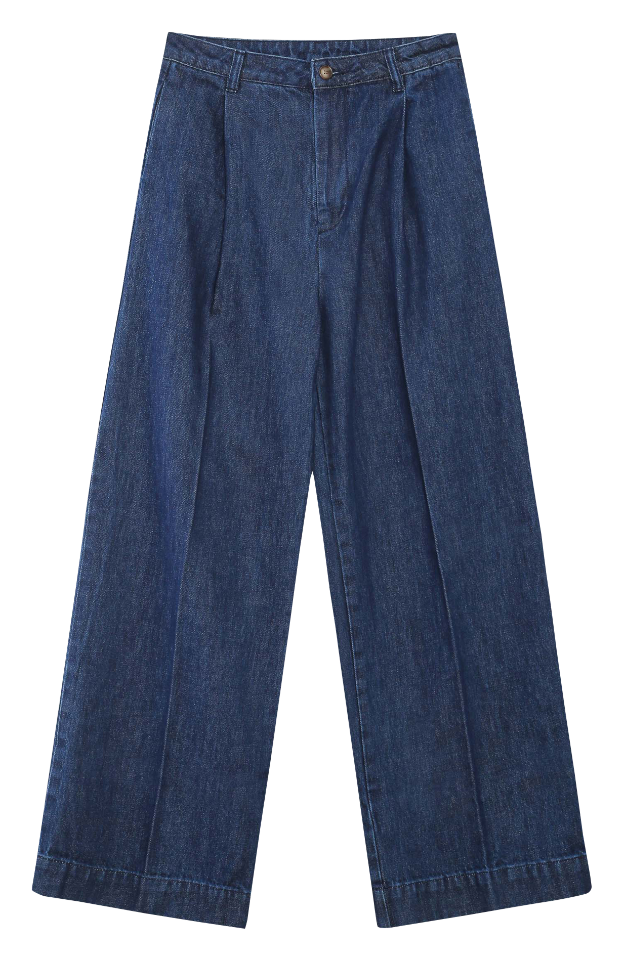 Wide high-waisted denim trousers GRACE ET MILA Blue