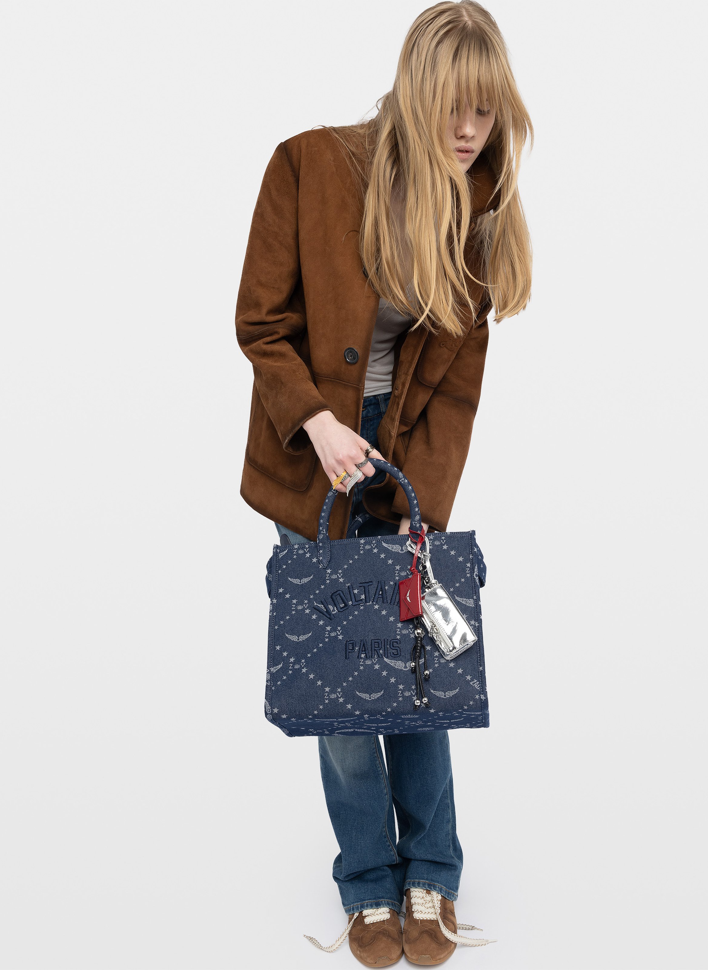 Handtasche aus Baumwolle ZADIG&VOLTAIRE Blau