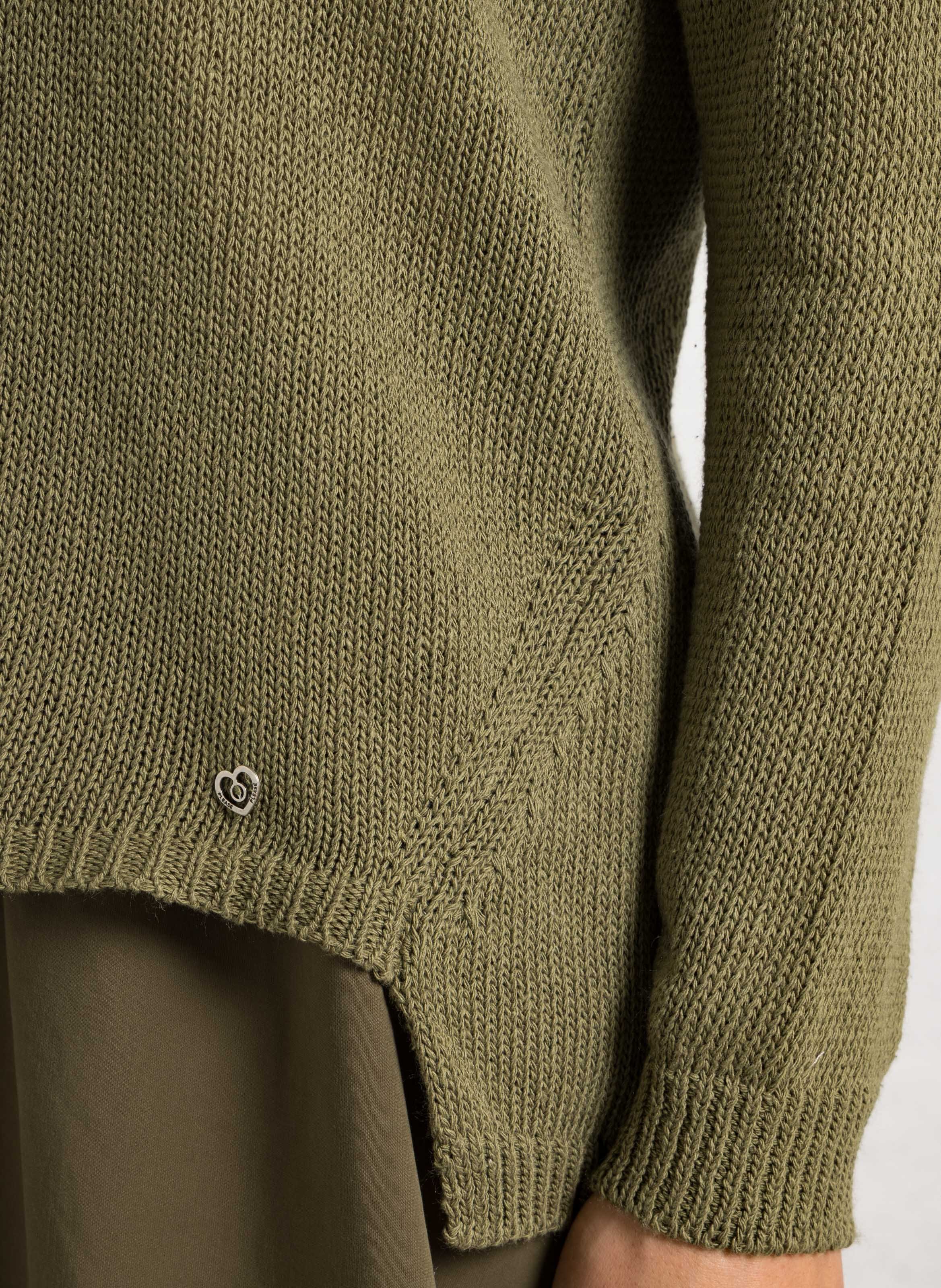 Straight-cut cotton-blend sweater PLEASE Khaki