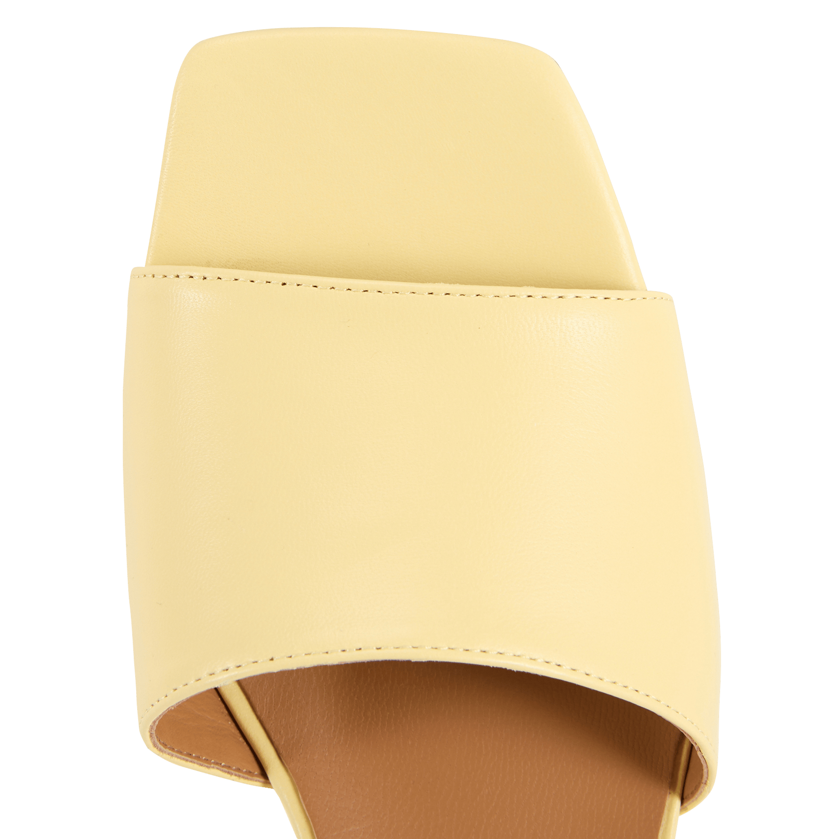 Heeled glossy leather sandals Yellow