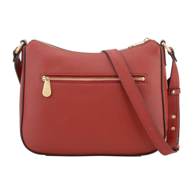 Crossbody bag in cowhide leather Red