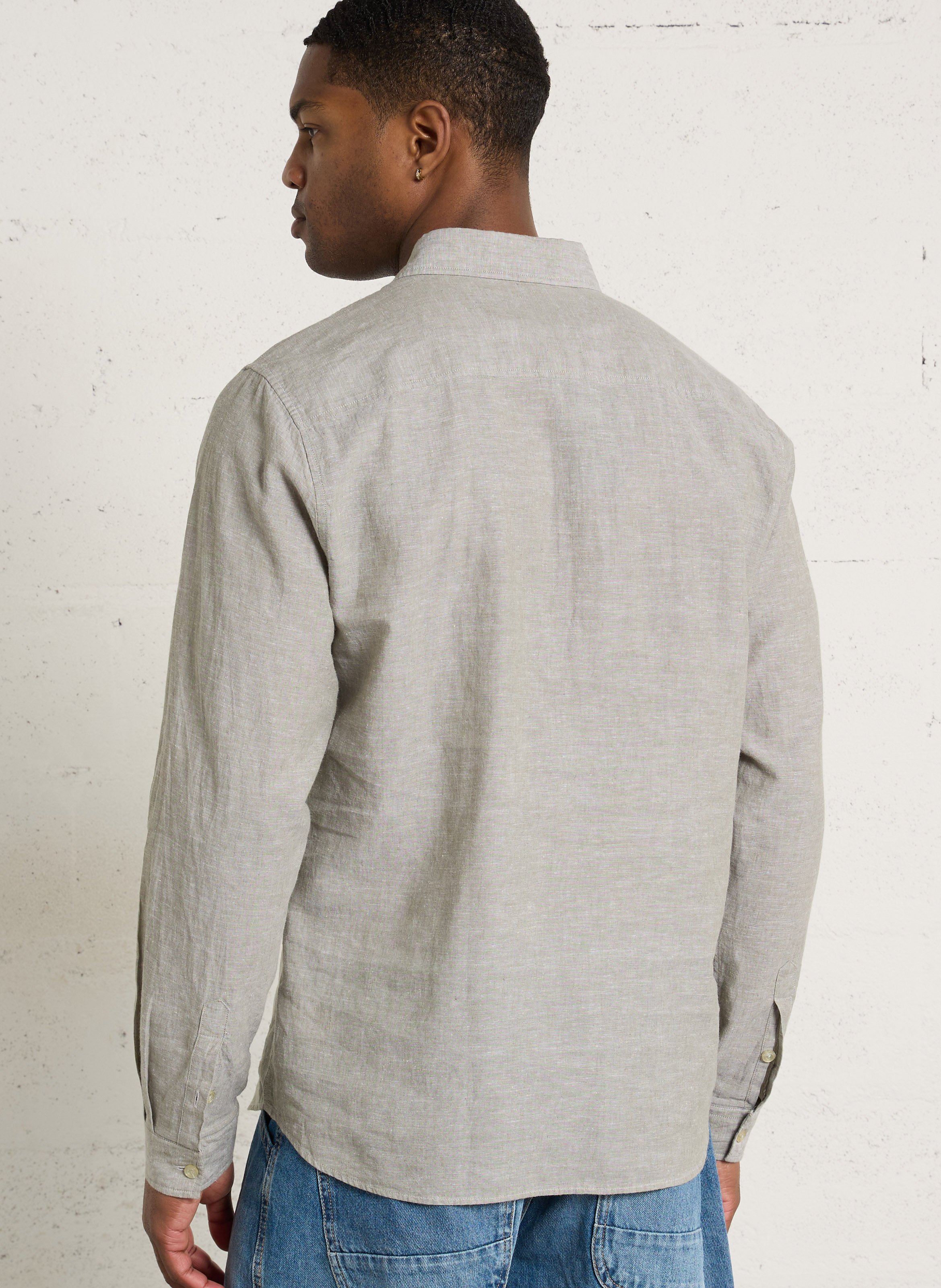 Chemise regular en lin et coton LE TEMPS DES CERISES Vert