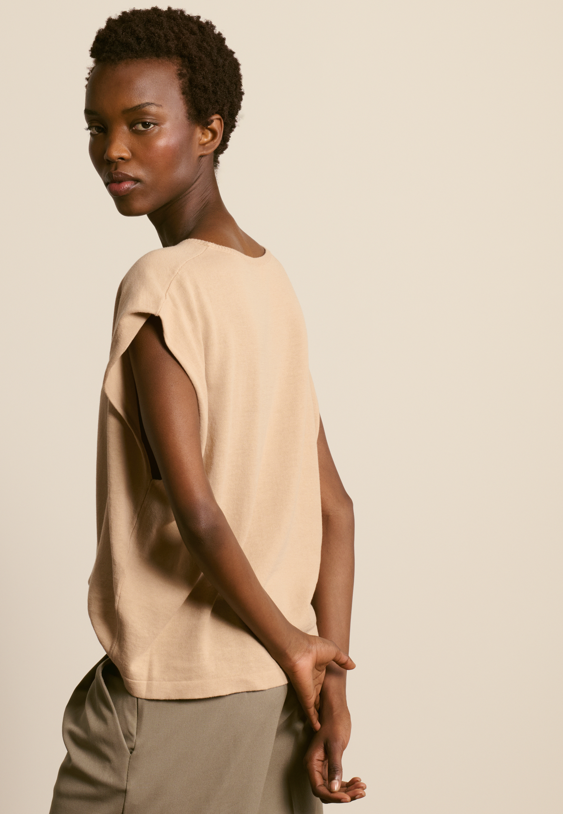 T-shirt en coton biologique MAISON MONTAGUT Marron