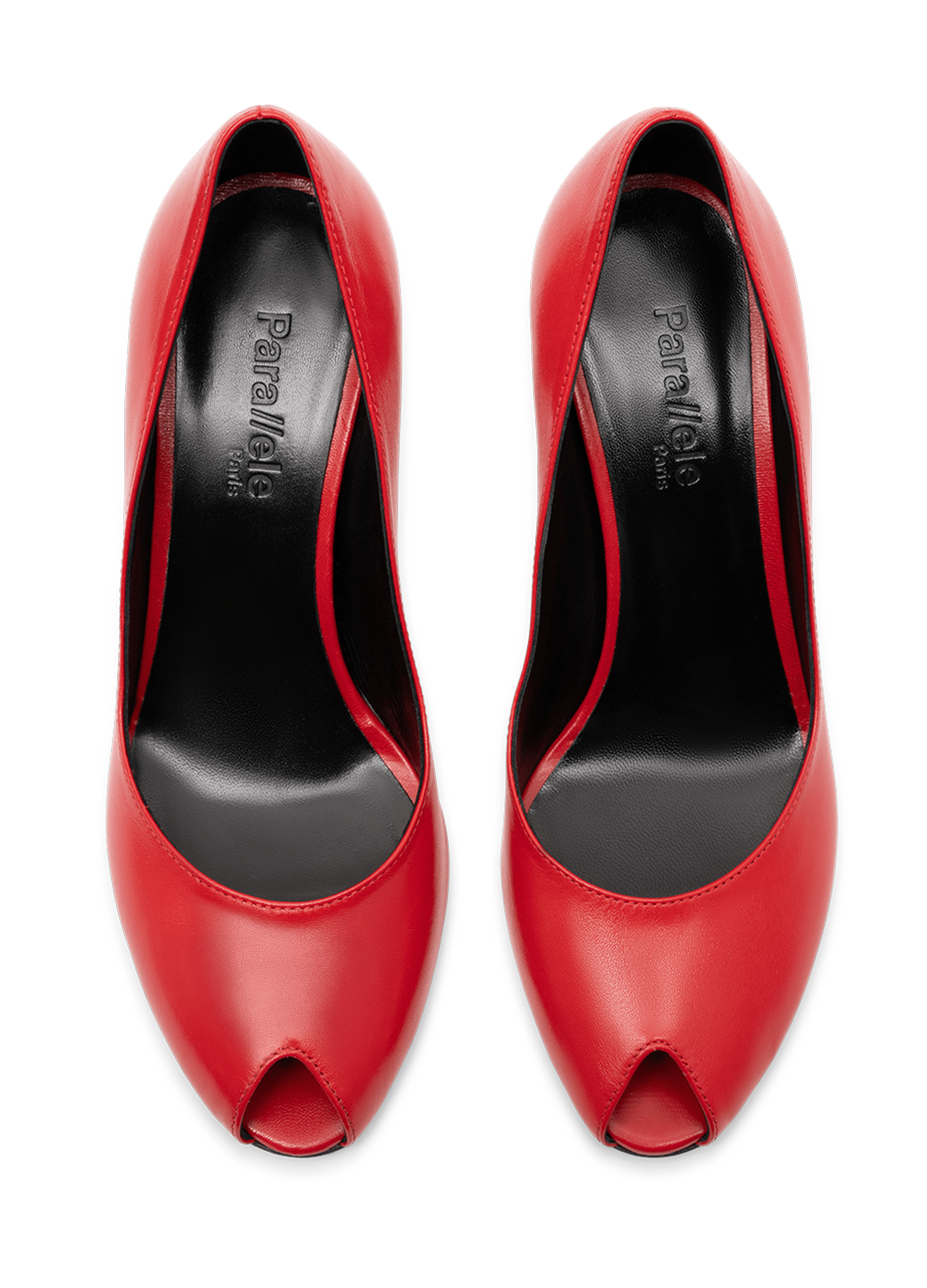 Escarpins en cuir nappa rouge PARALLELE PARIS Rouge
