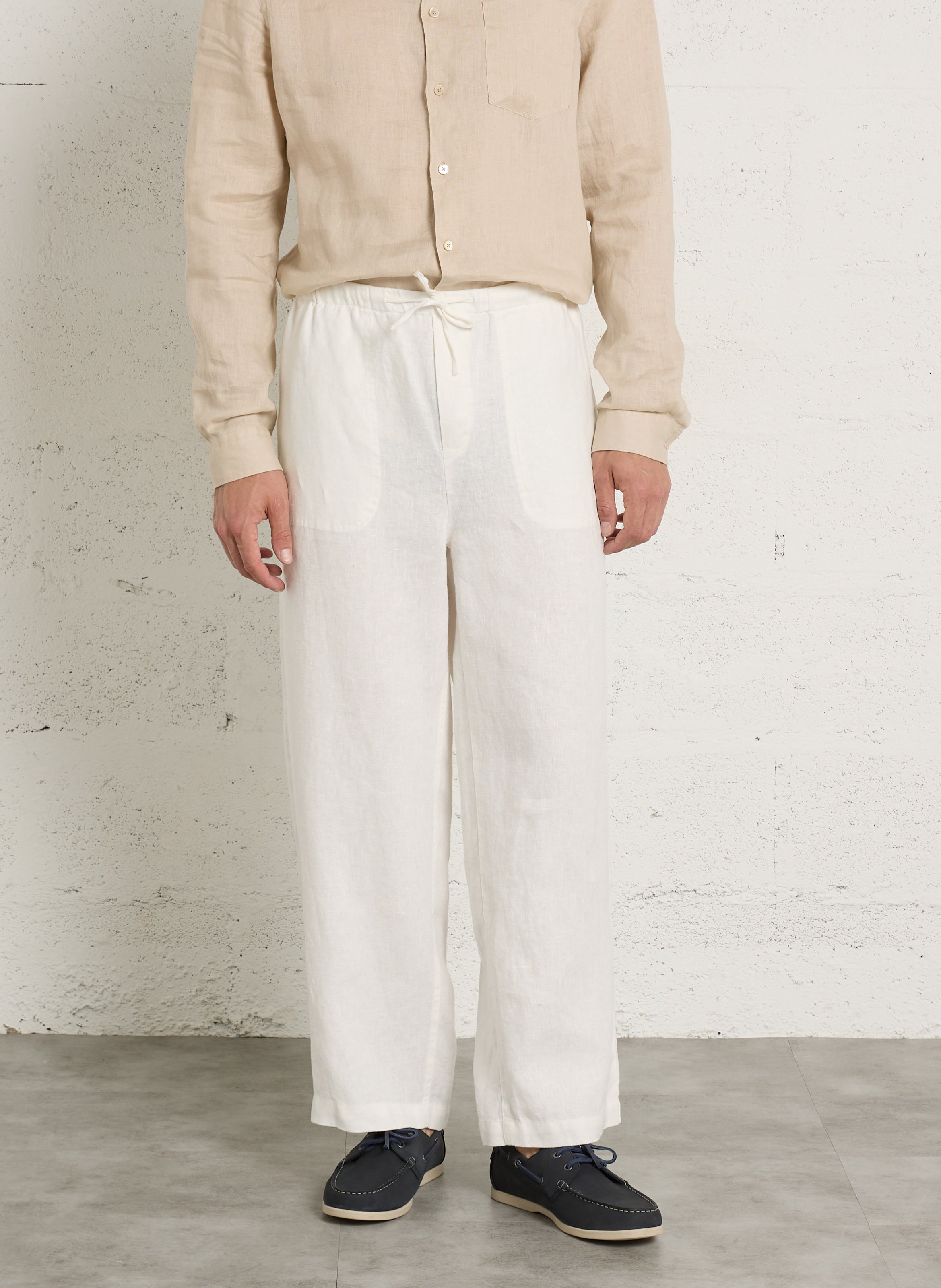 Straight linen trousers CASUAL FRIDAY White
