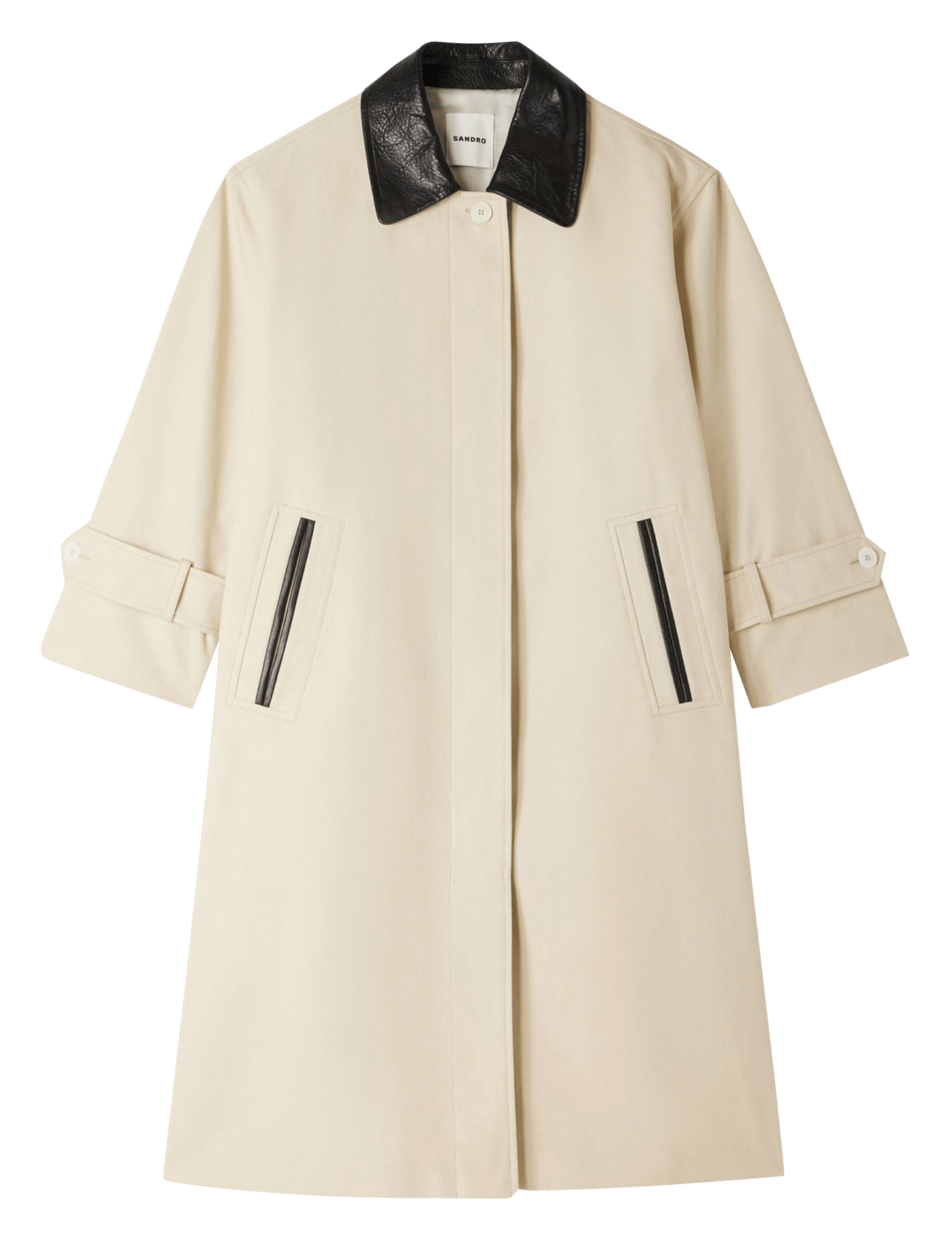 Manteau oversize en coton SANDRO Beige