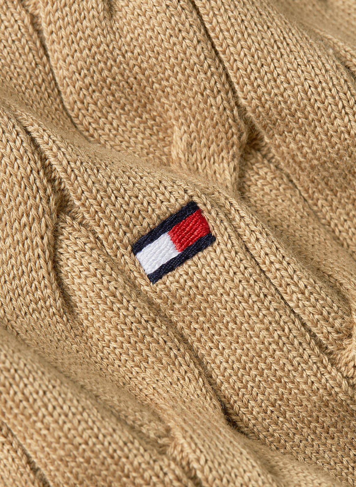 Rechte trui van biokatoen met ronde hals TOMMY HILFIGER Kaki