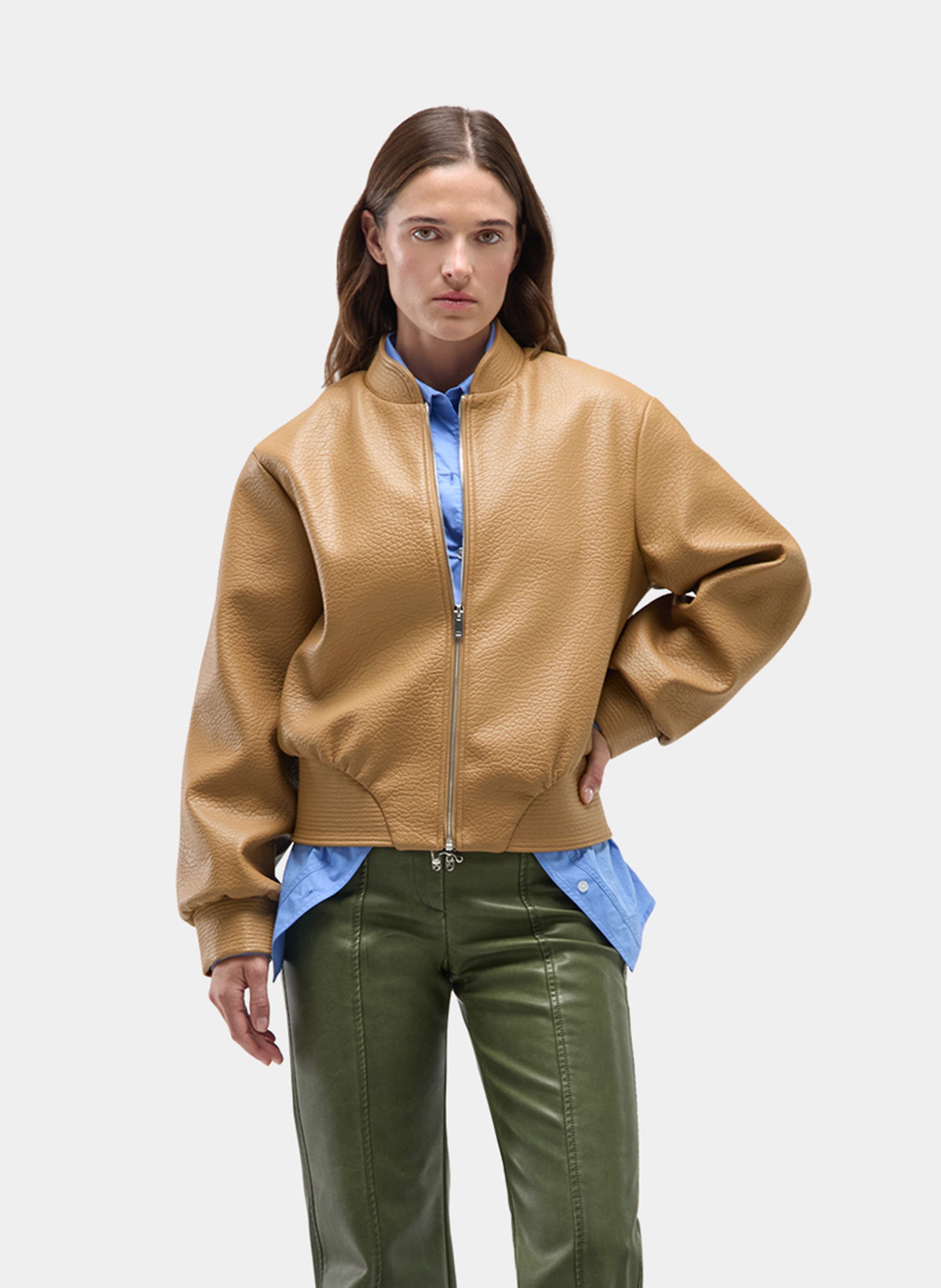 Blouson droit col teddy LAAGAM Beige