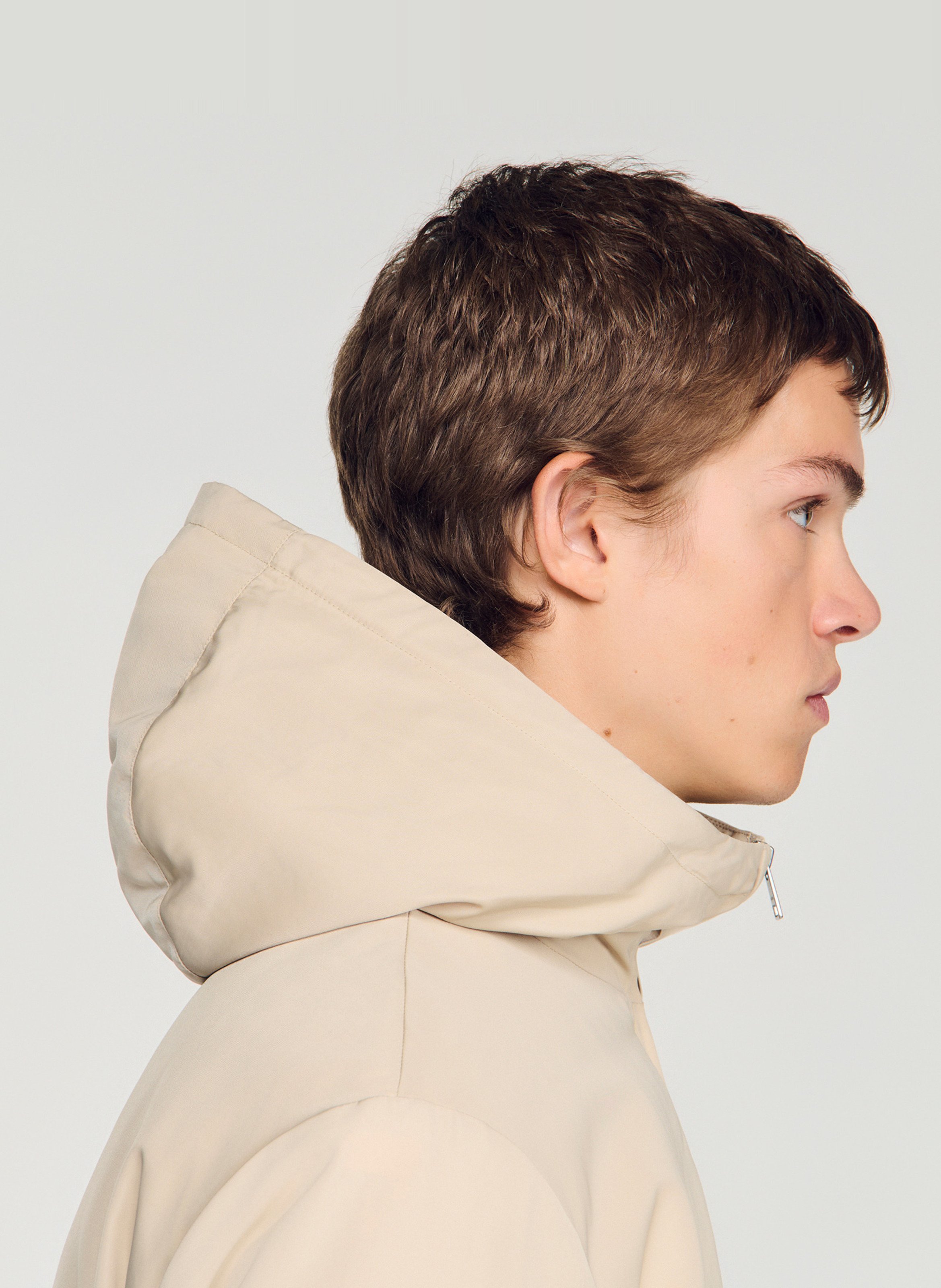 Veste zippée à capuche SANDRO Beige