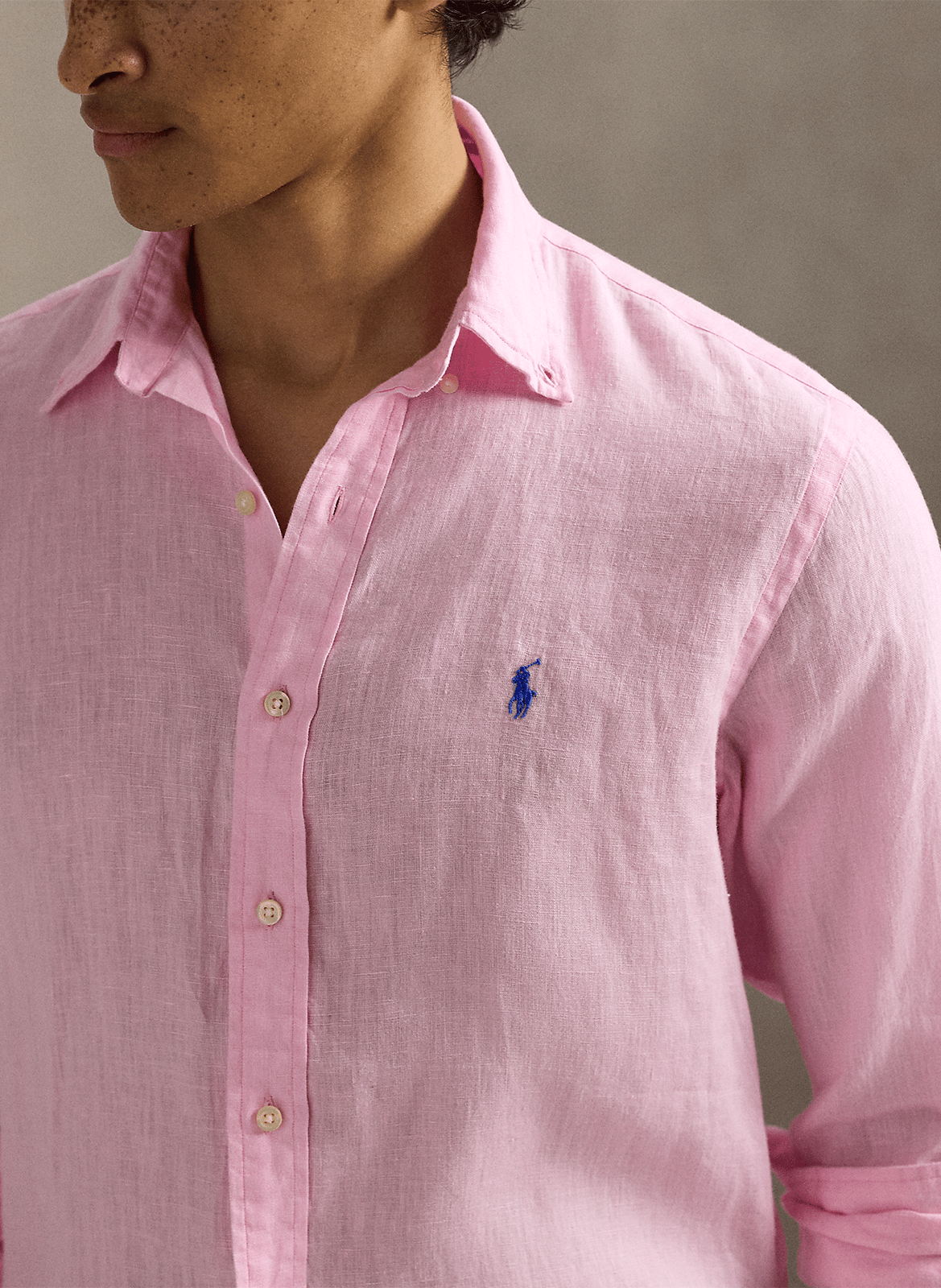 Chemise regular en lin POLO RALPH LAUREN Rose