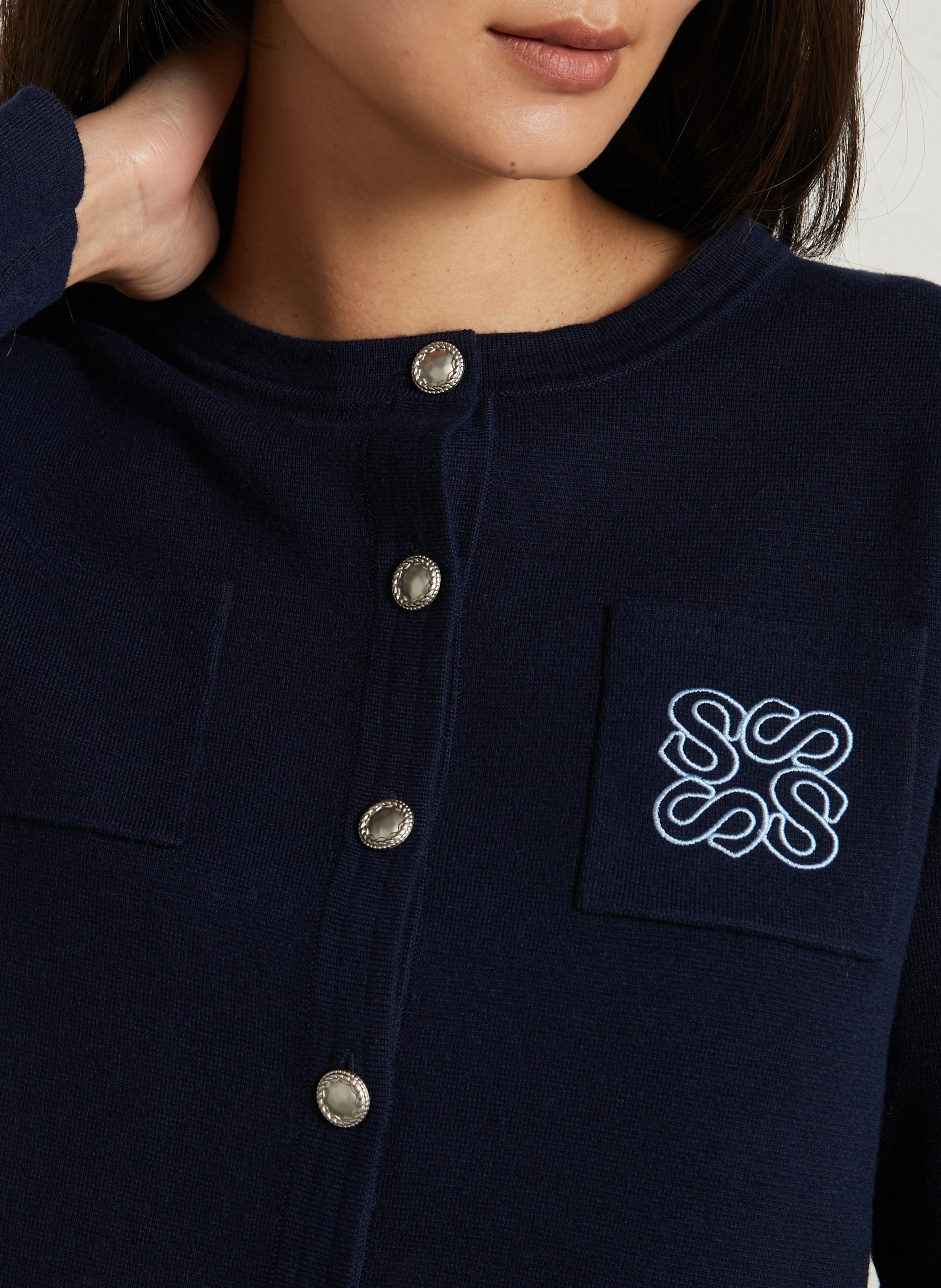 Gilet droit col rond SUNCOO Bleu