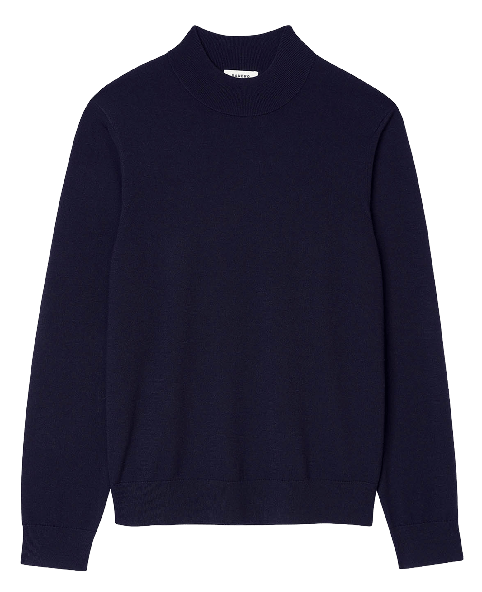 Rechte pullover met lange mouwen in effen wol. SANDRO Blauw