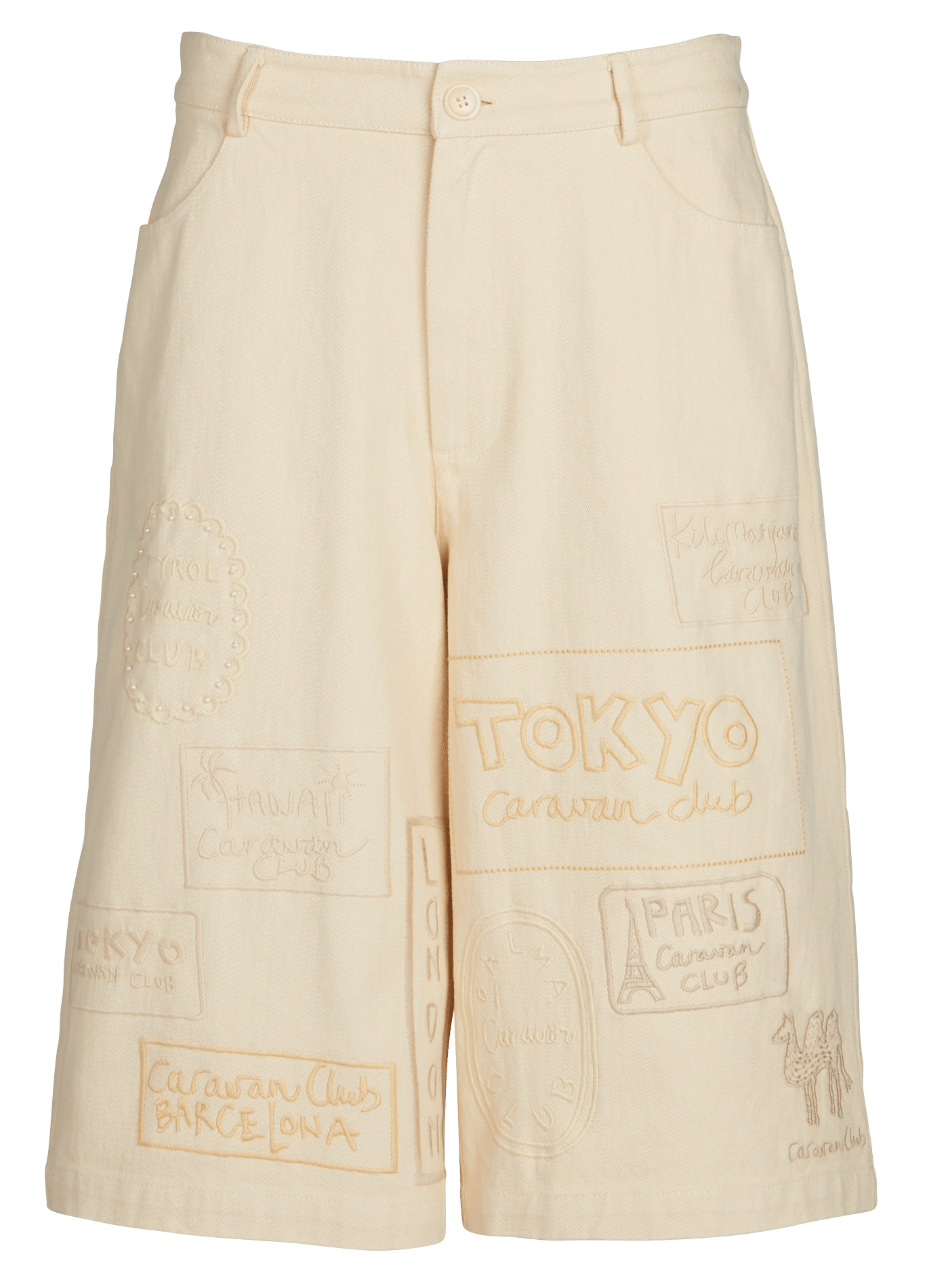 Bermuda mit bestickten Mustern aus Baumwolle STELLA NOVA Beige