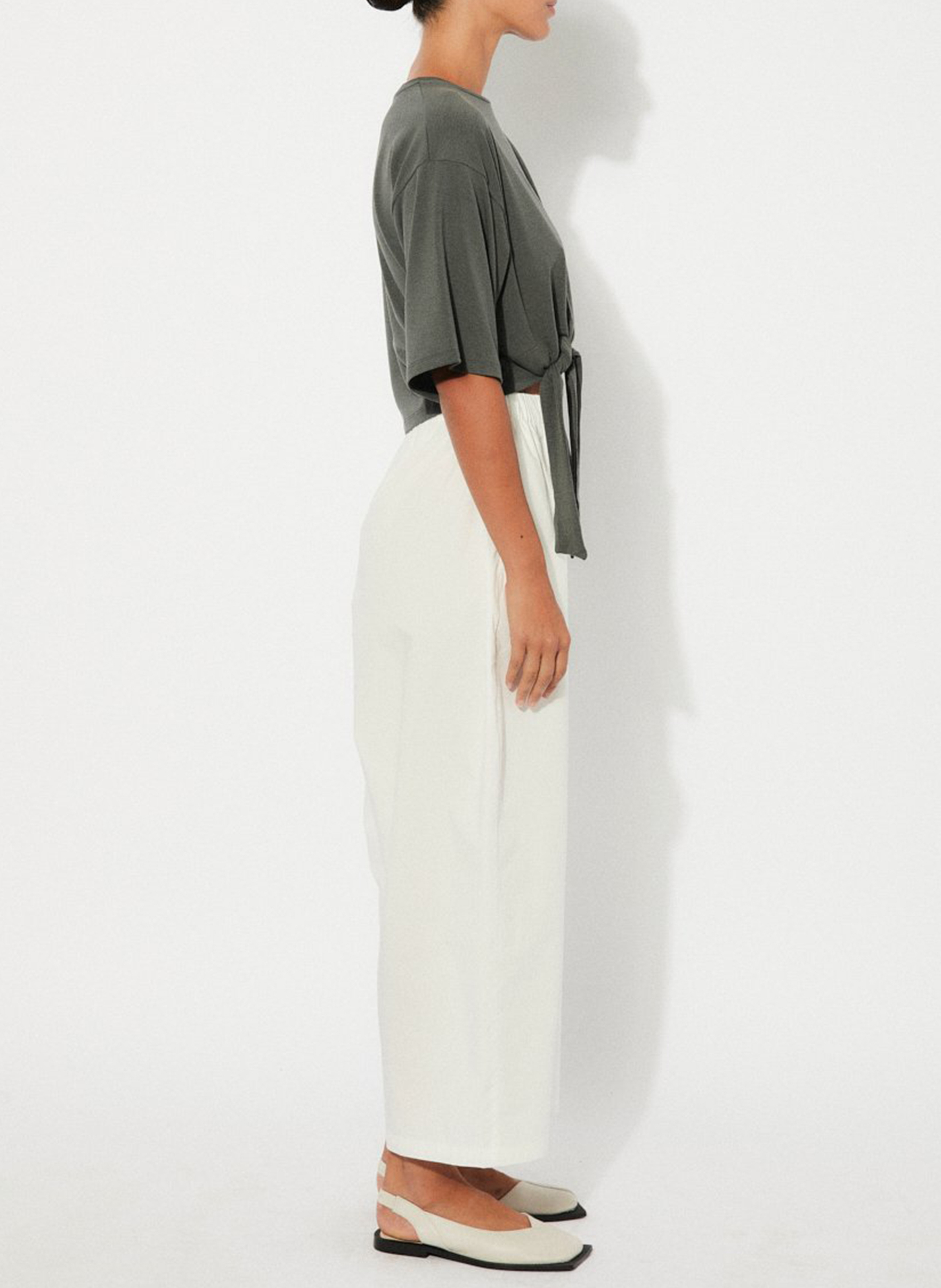 Pantalon large en coton RITA ROW Blanc