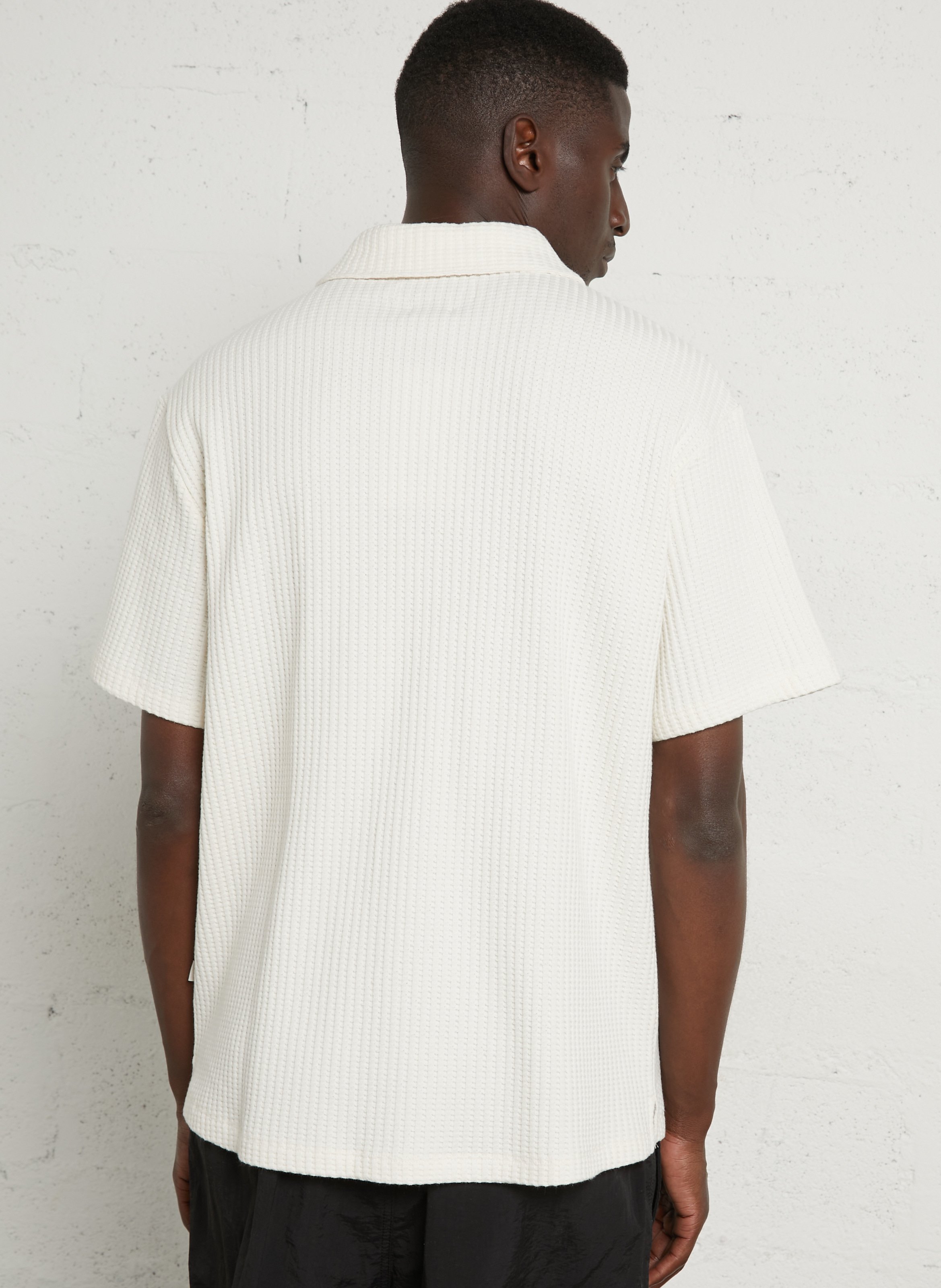 Chemise col classique en coton mélangé SOLID Blanc
