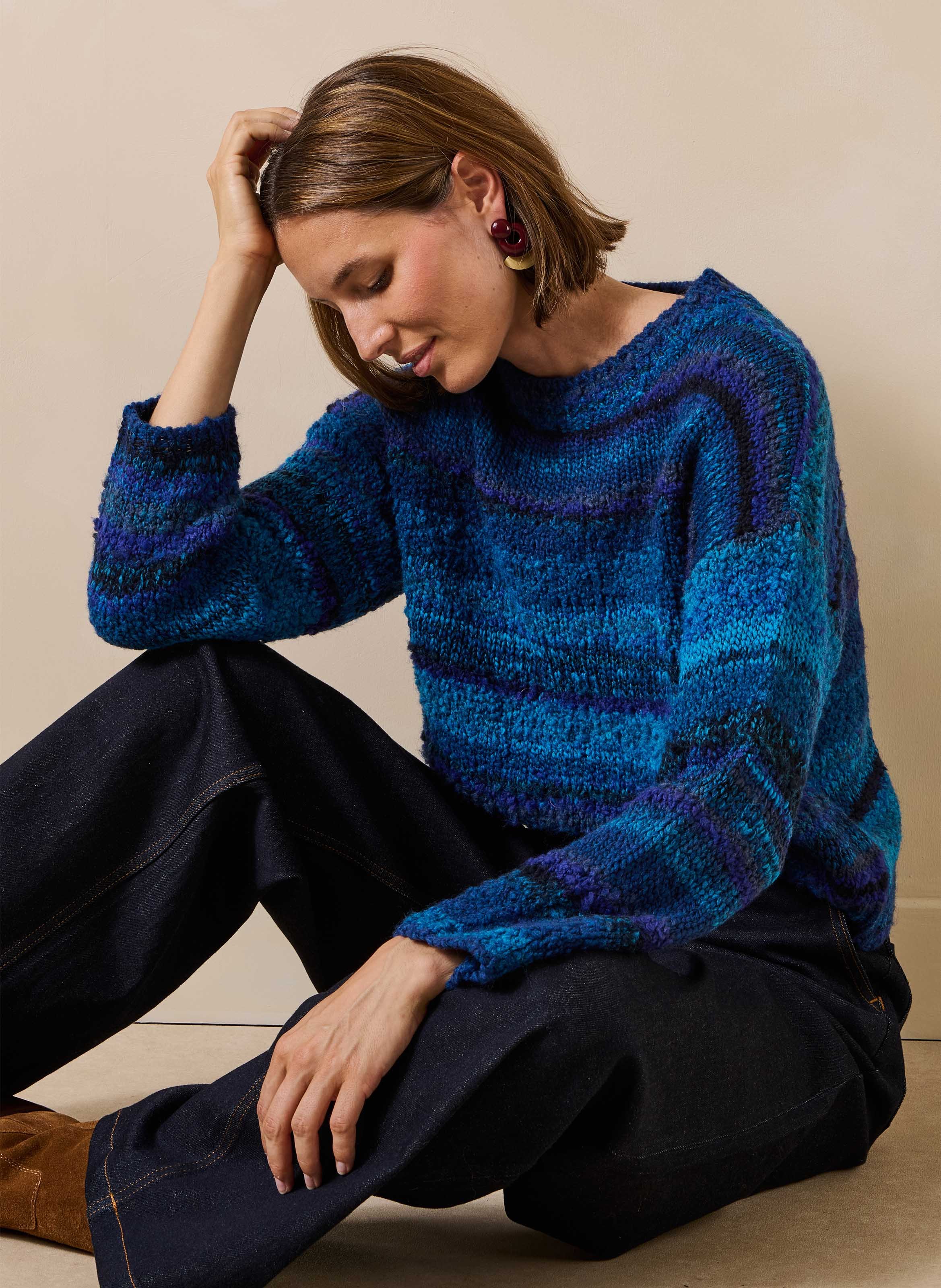 Ruimvallende trui met ronde hals LA FEE MARABOUTEE Blauw
