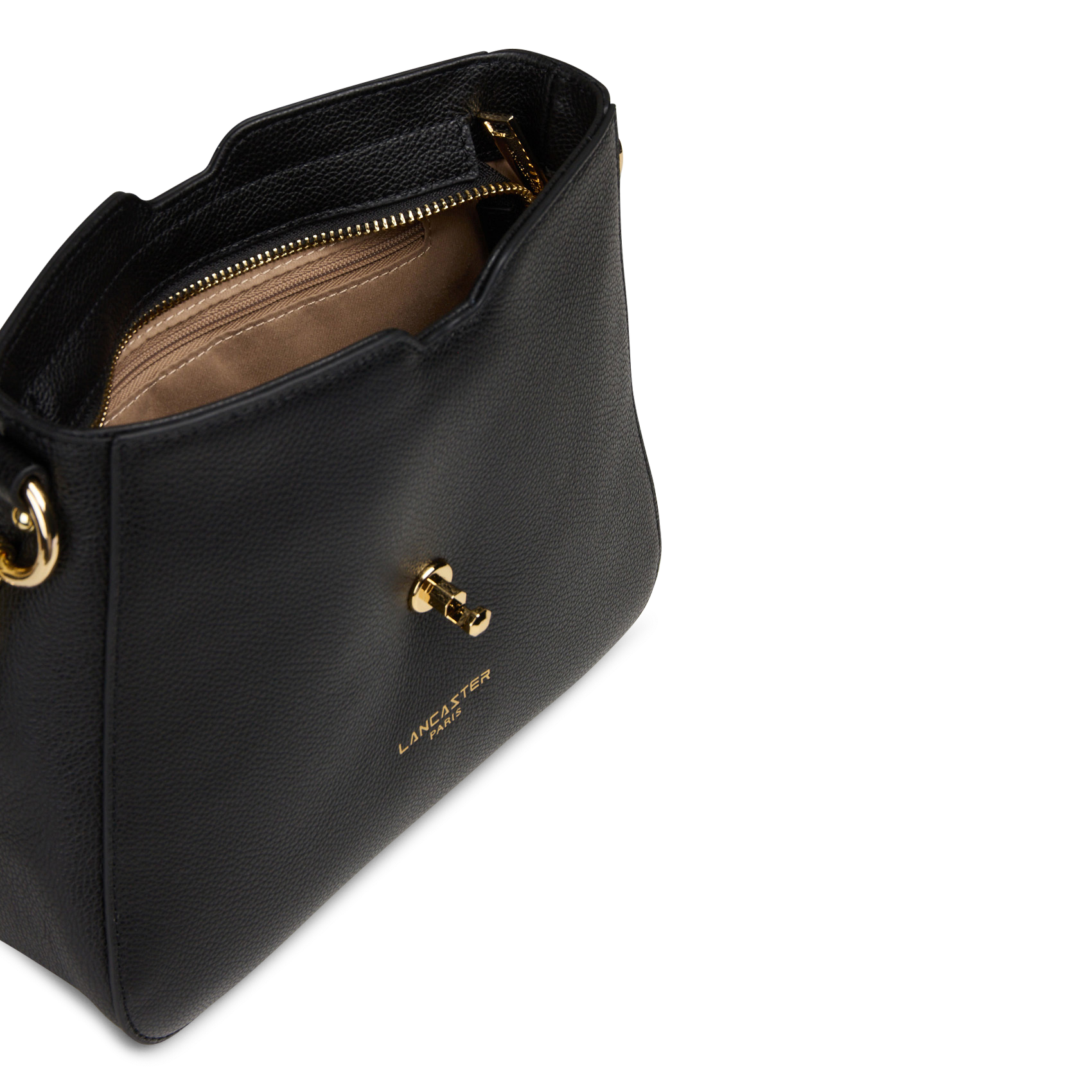 Sac besace en cuir de vachette LANCASTER PARIS Noir