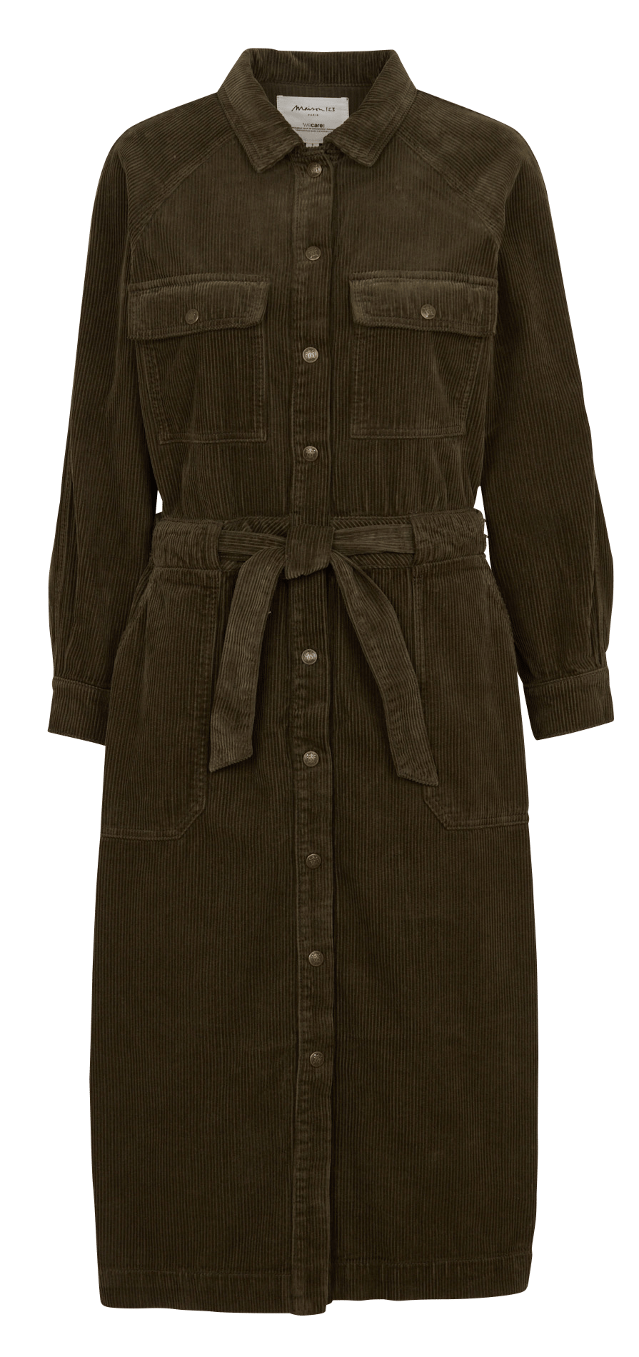 Taillierte gerippte Baumwollkleid MAISON 123
