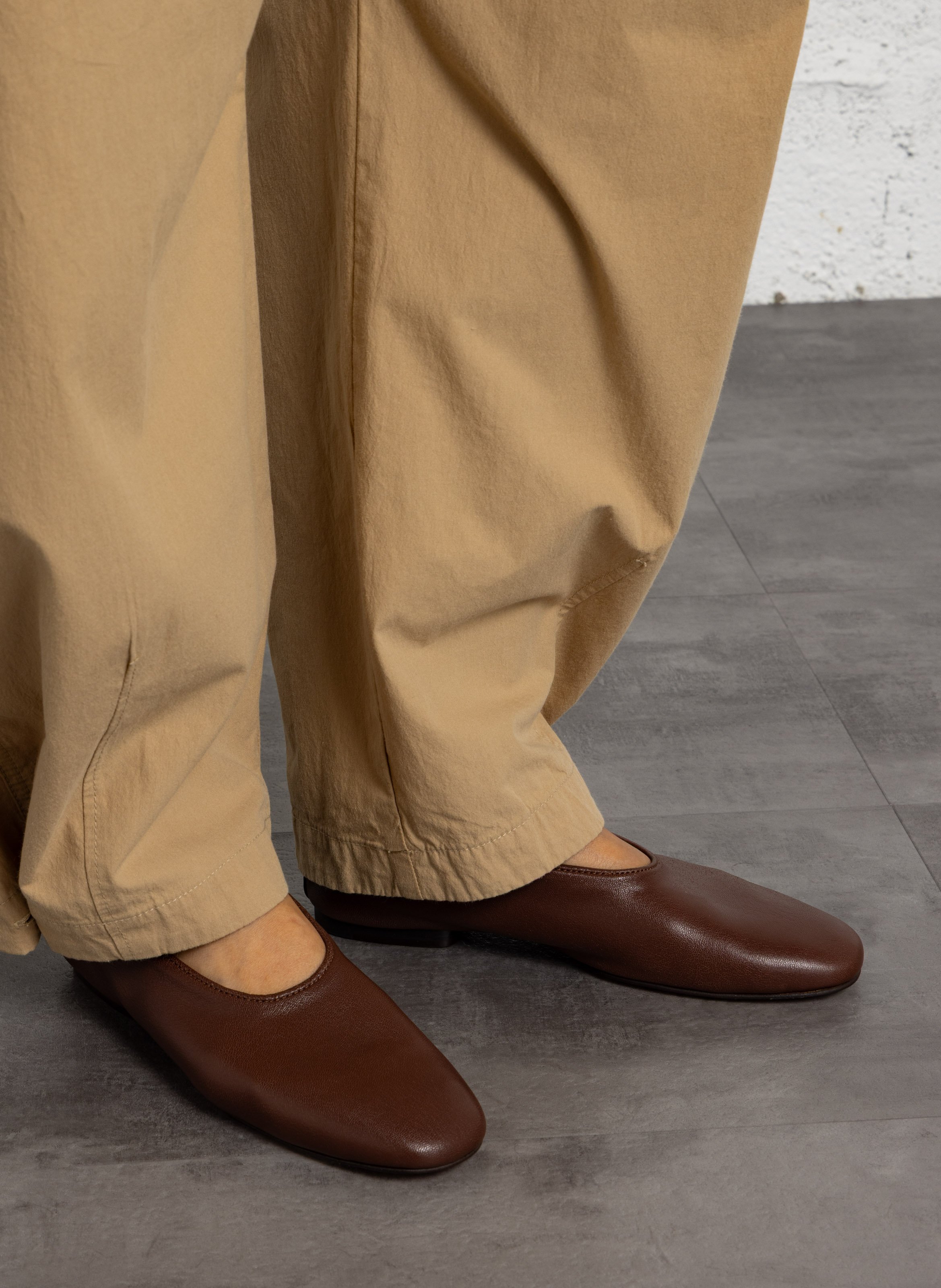 Leather ballet pumps SOEUR Brown
