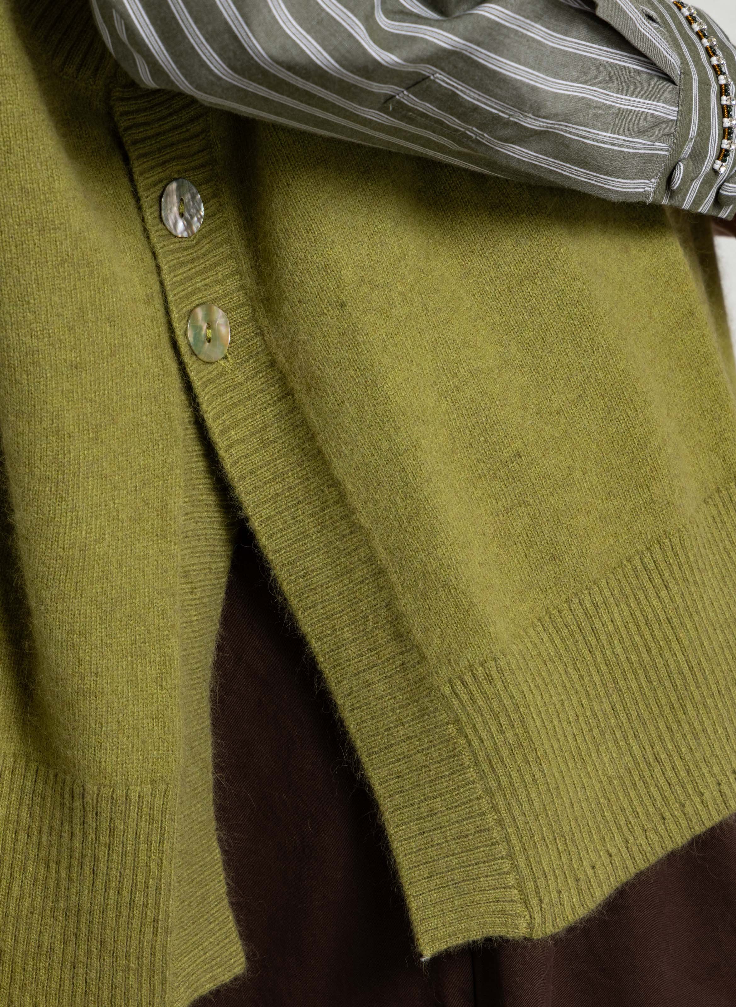 Pullover aus Strick-Mix mit U-Boot-Ausschnitt BELLA JONES Grun