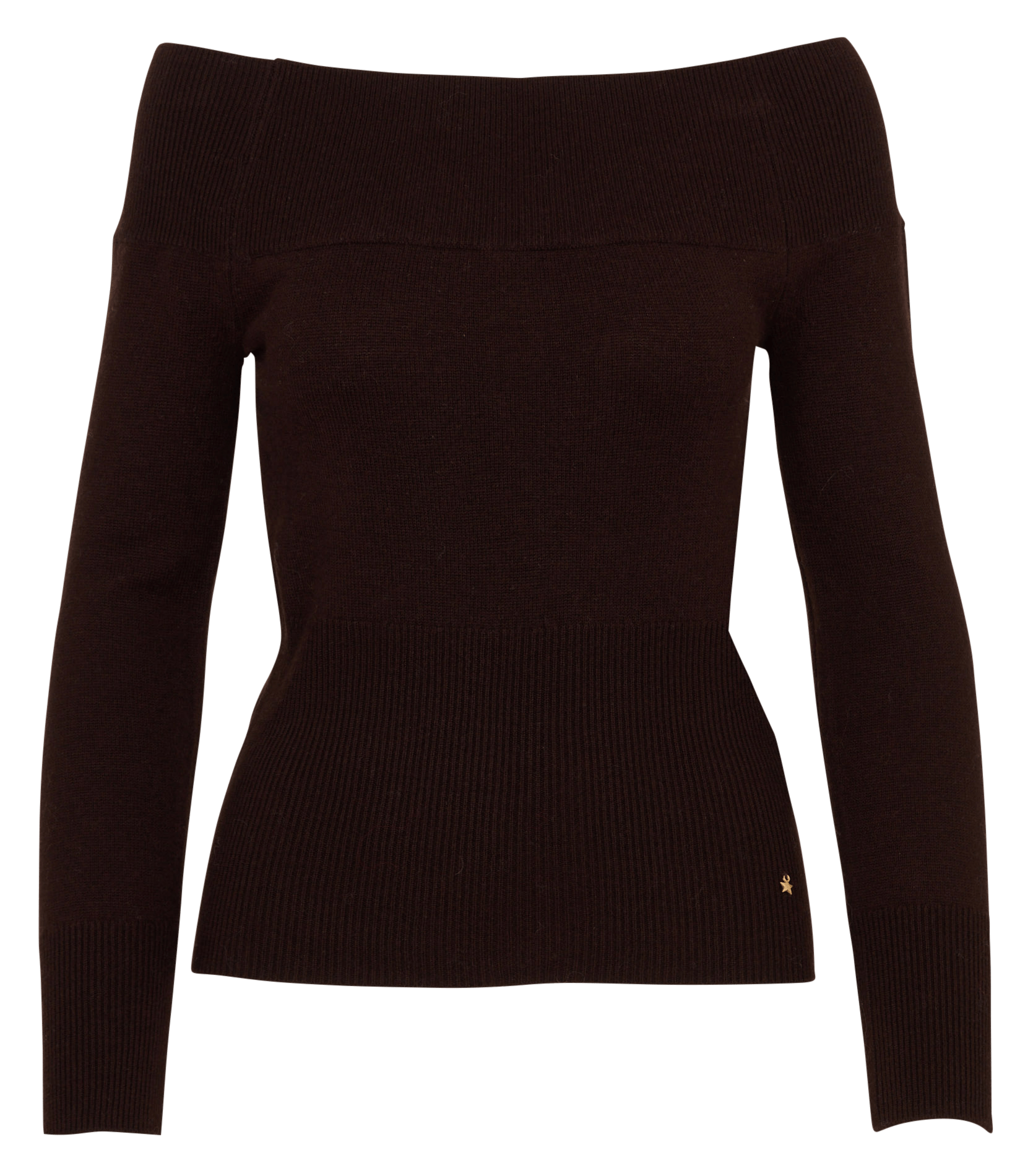 Pull épaules dénudées en laine DES PETITS HAUTS Marron