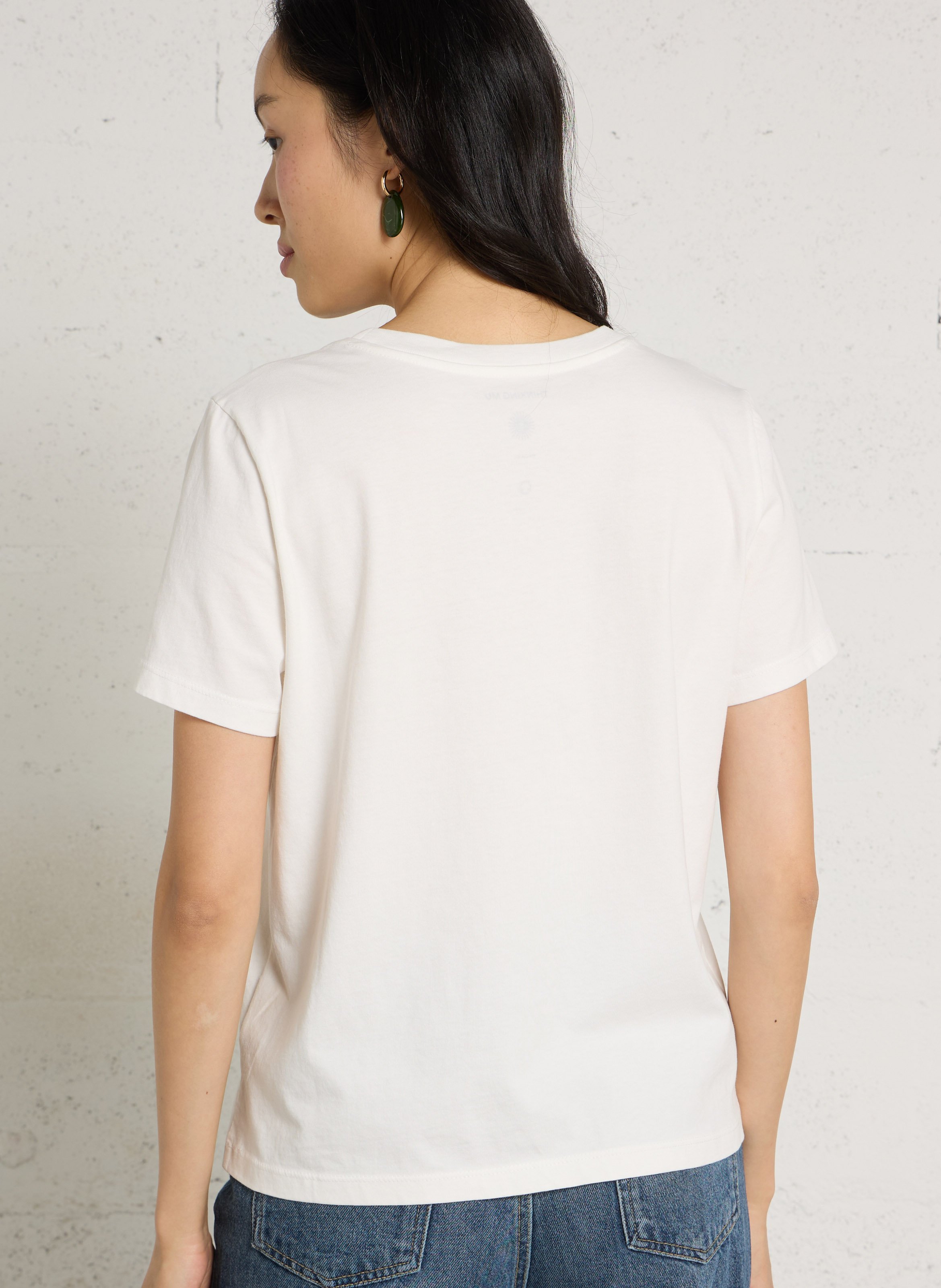 Recht, katoenen T-shirt THINKING MU Wit