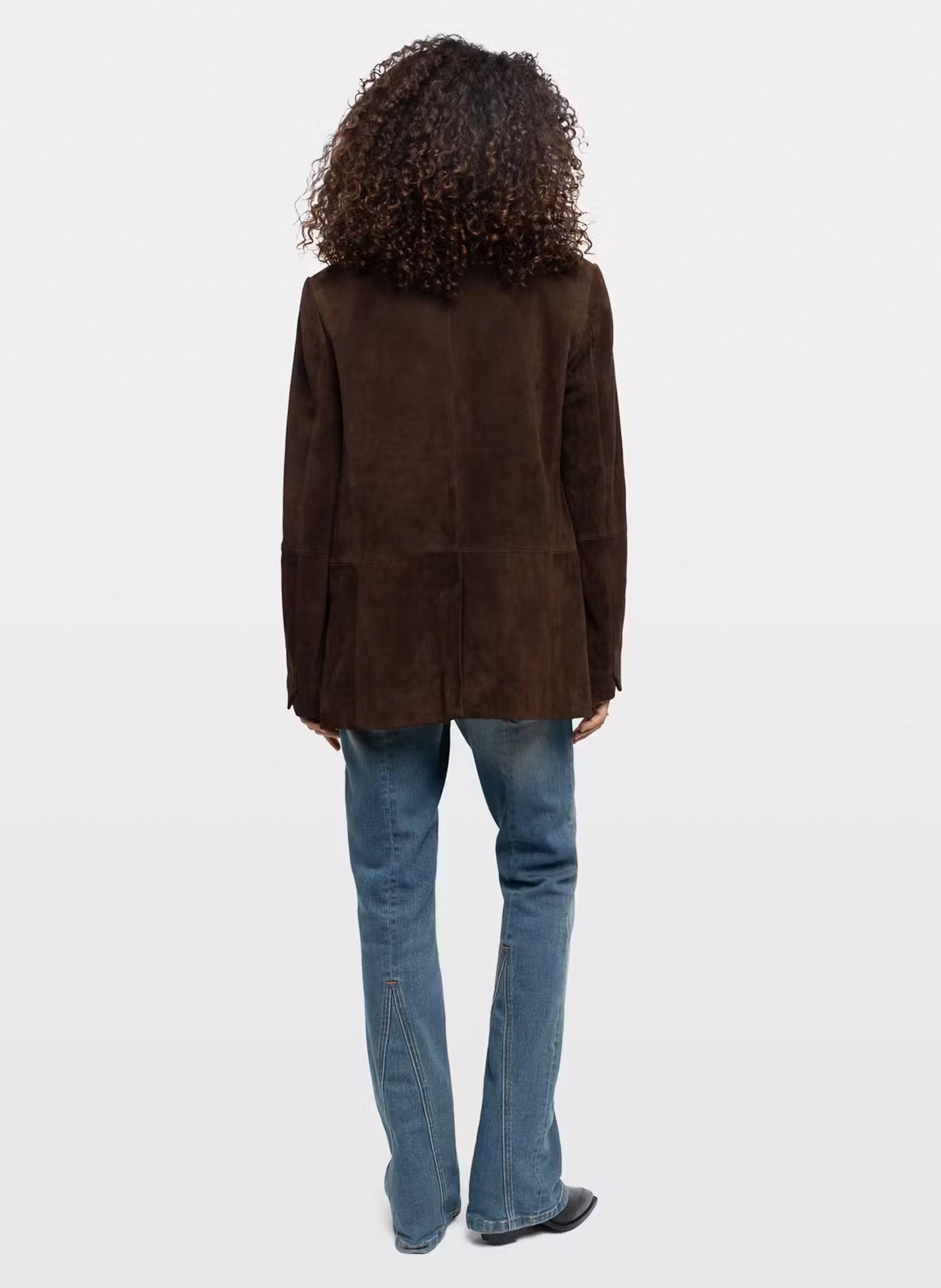 Weit geschnittene Blazerjacke aus Veloursleder ZADIG&VOLTAIRE Braun