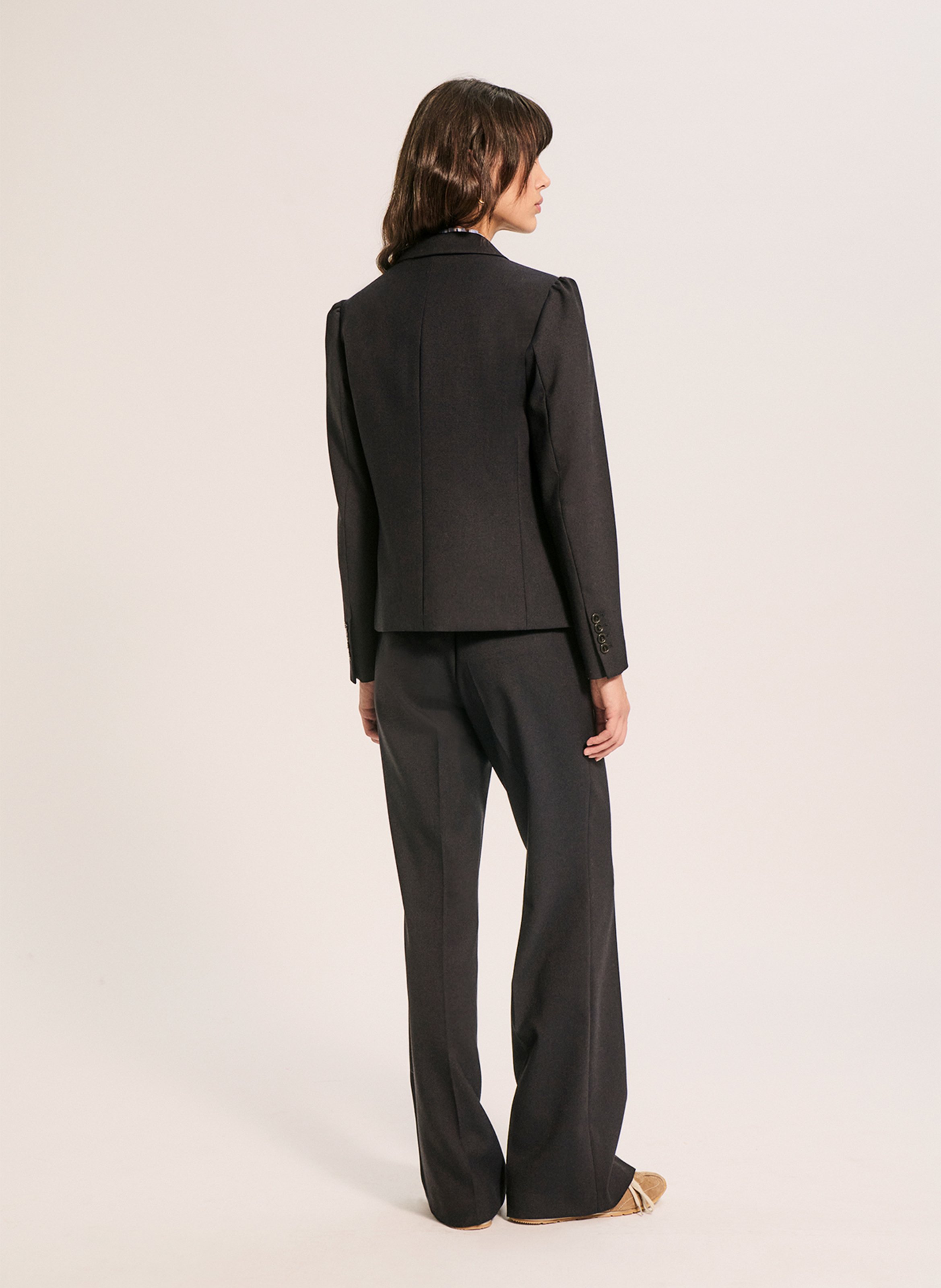 Blazer ajusté uni PABLO Marron