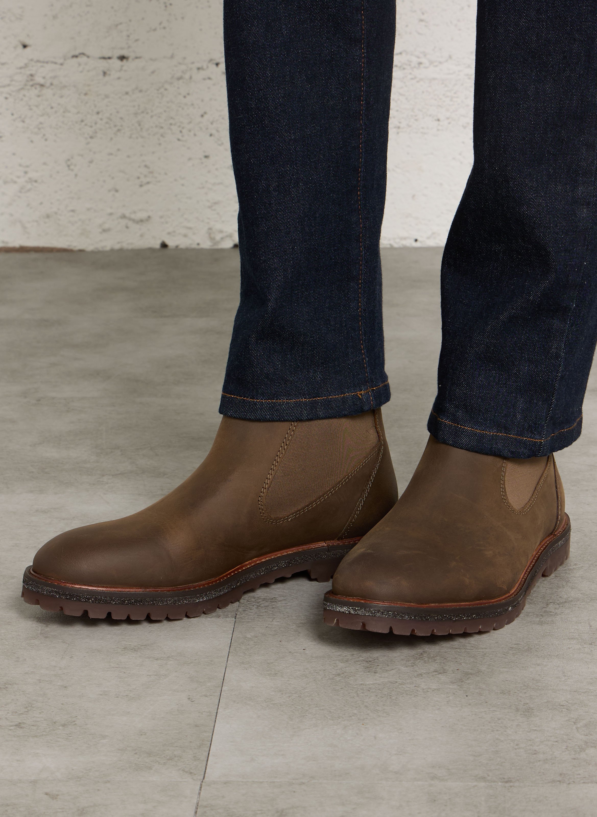 Boots en cuir IKKS Marron