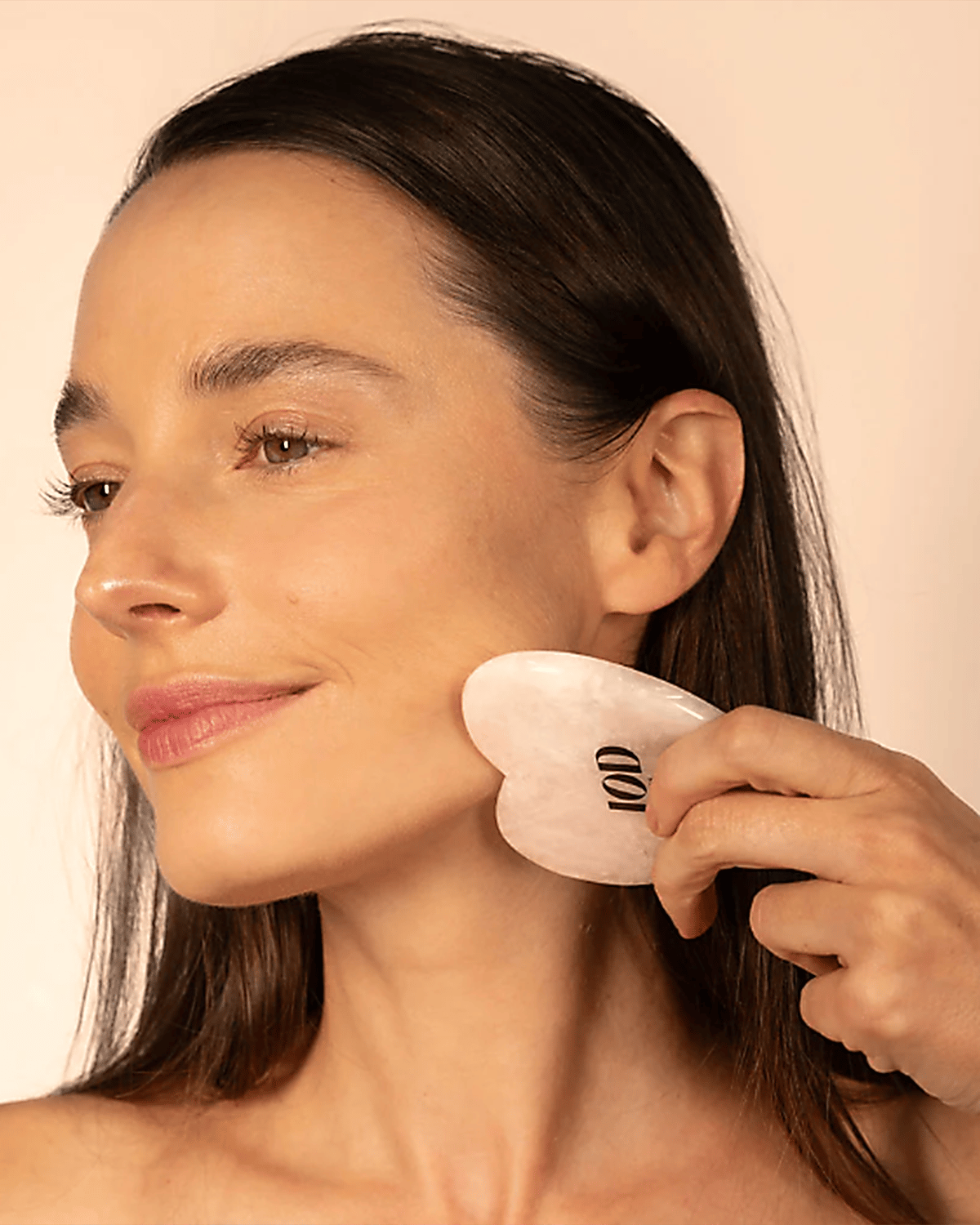 Gua Sha Rosenquarz Herzstein JOD No color