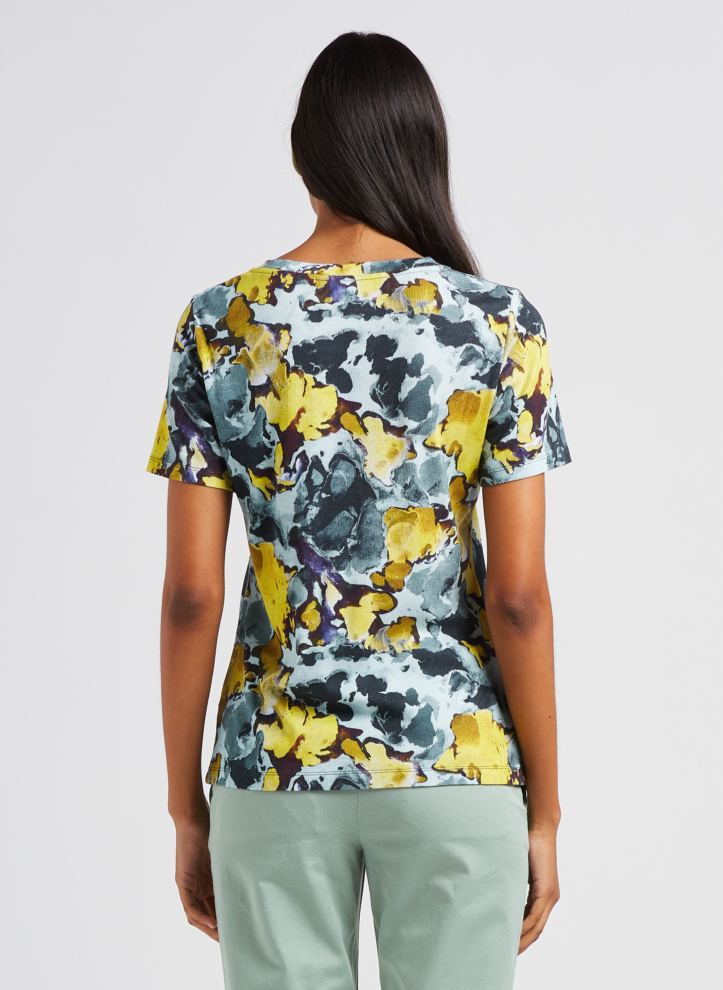 Printed V-neck T-shirt PAUL SMITH Blue