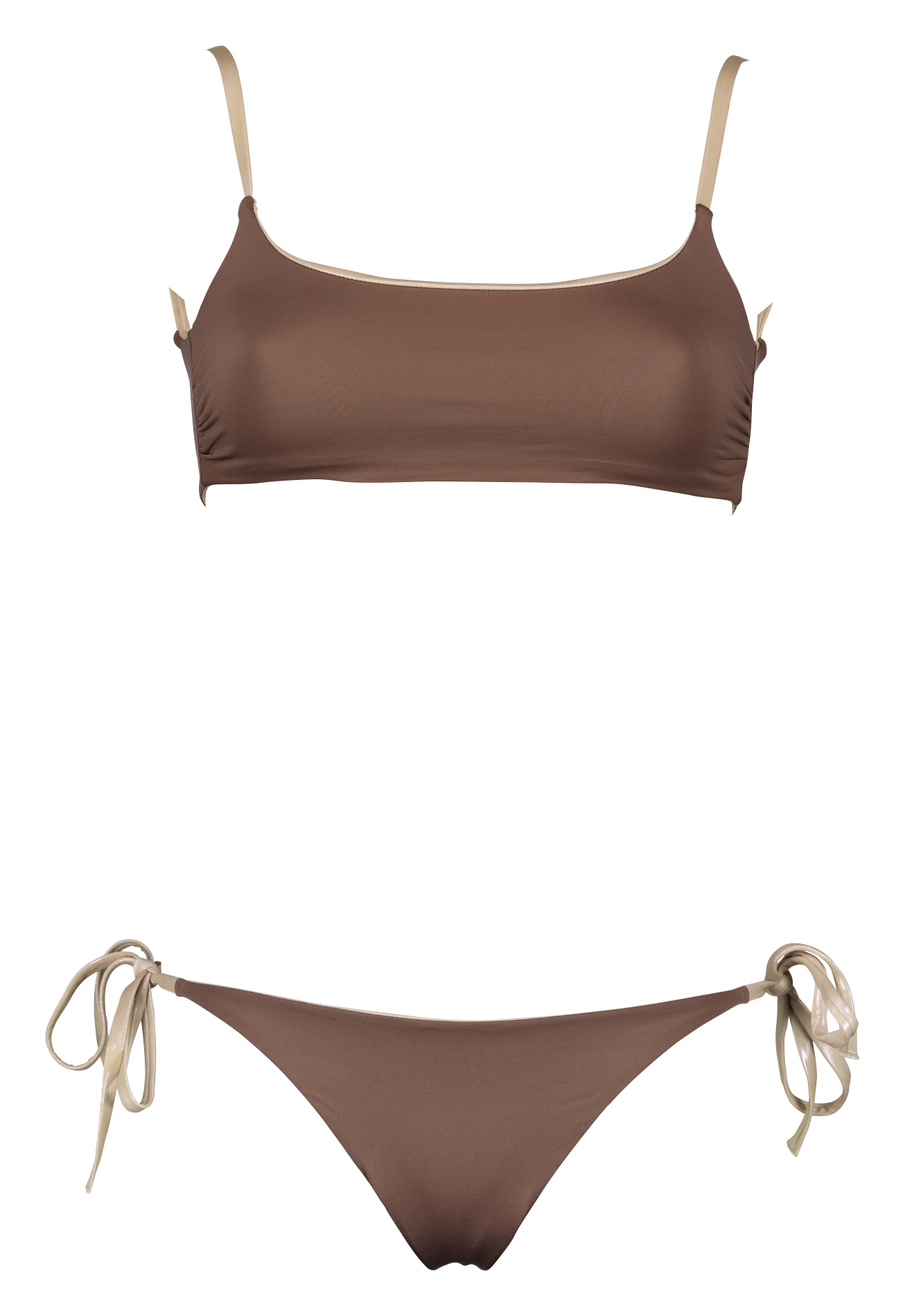 Maillot de bain 2 pièces réversible  CARIOCA Marron