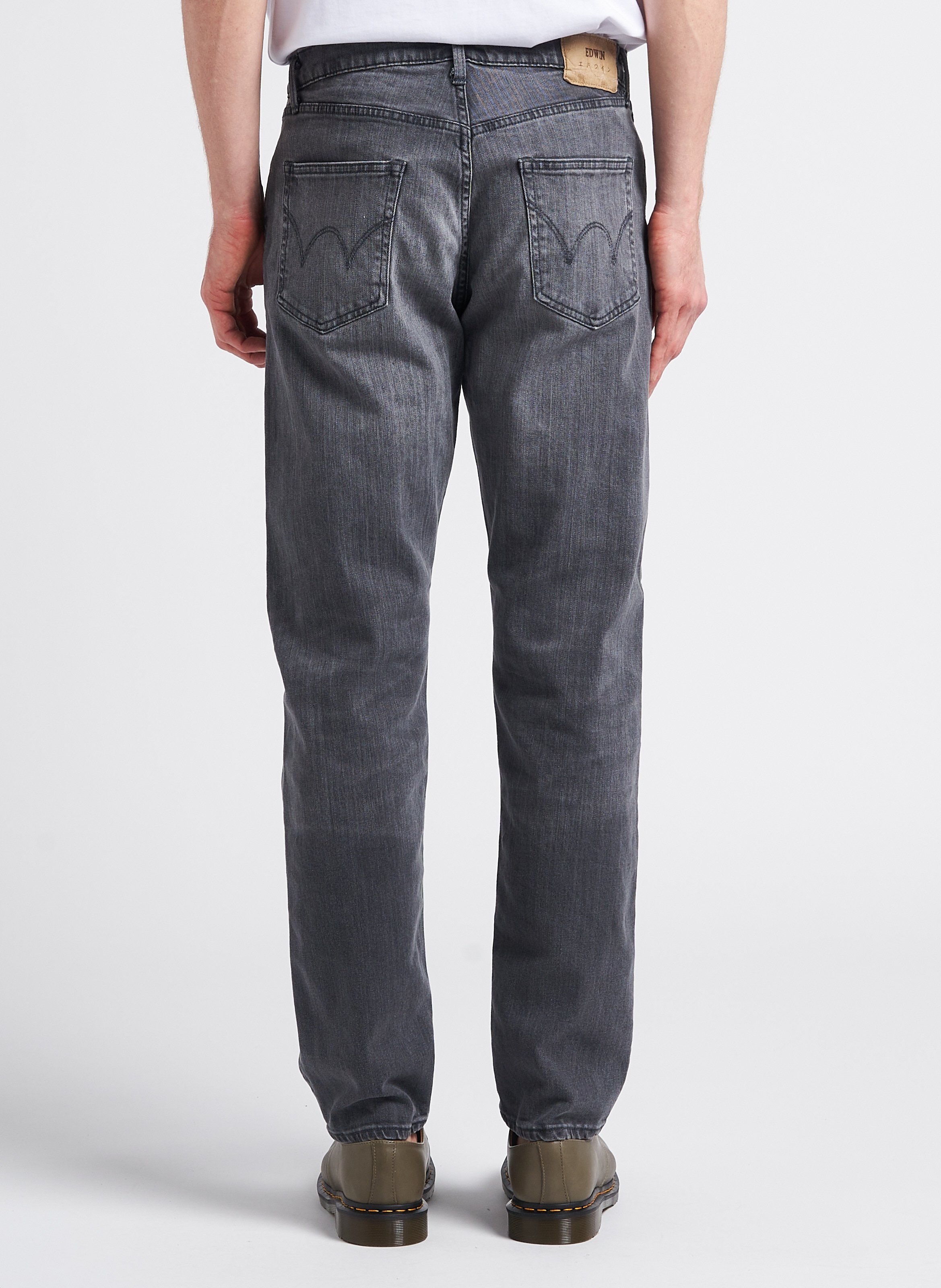Jean droit uni en coton mélangé  EDWIN Noir
