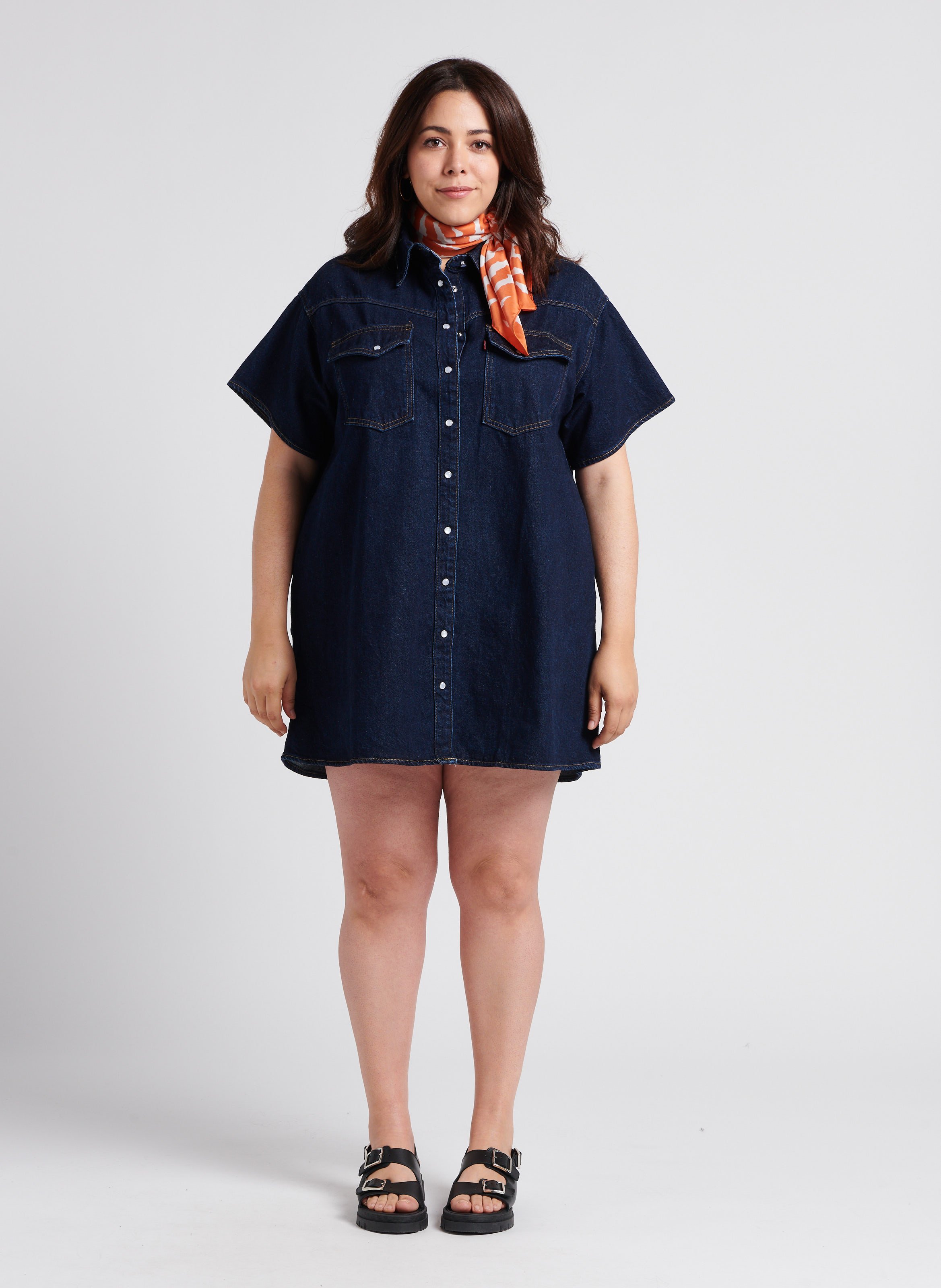 Straight cotton denim shirt dress LEVI&#039;S Raw denim