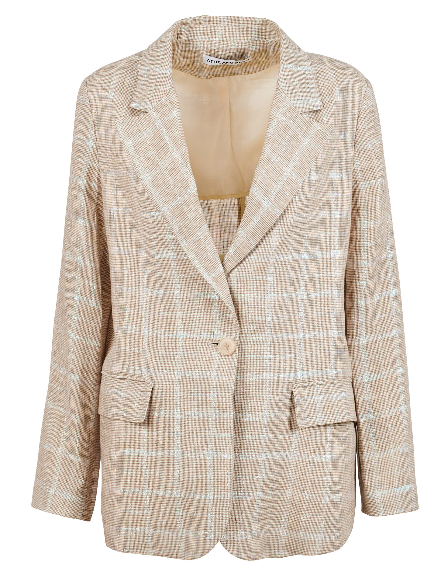 Veste de tailleur droite brillante ATTIC AND BARN Beige