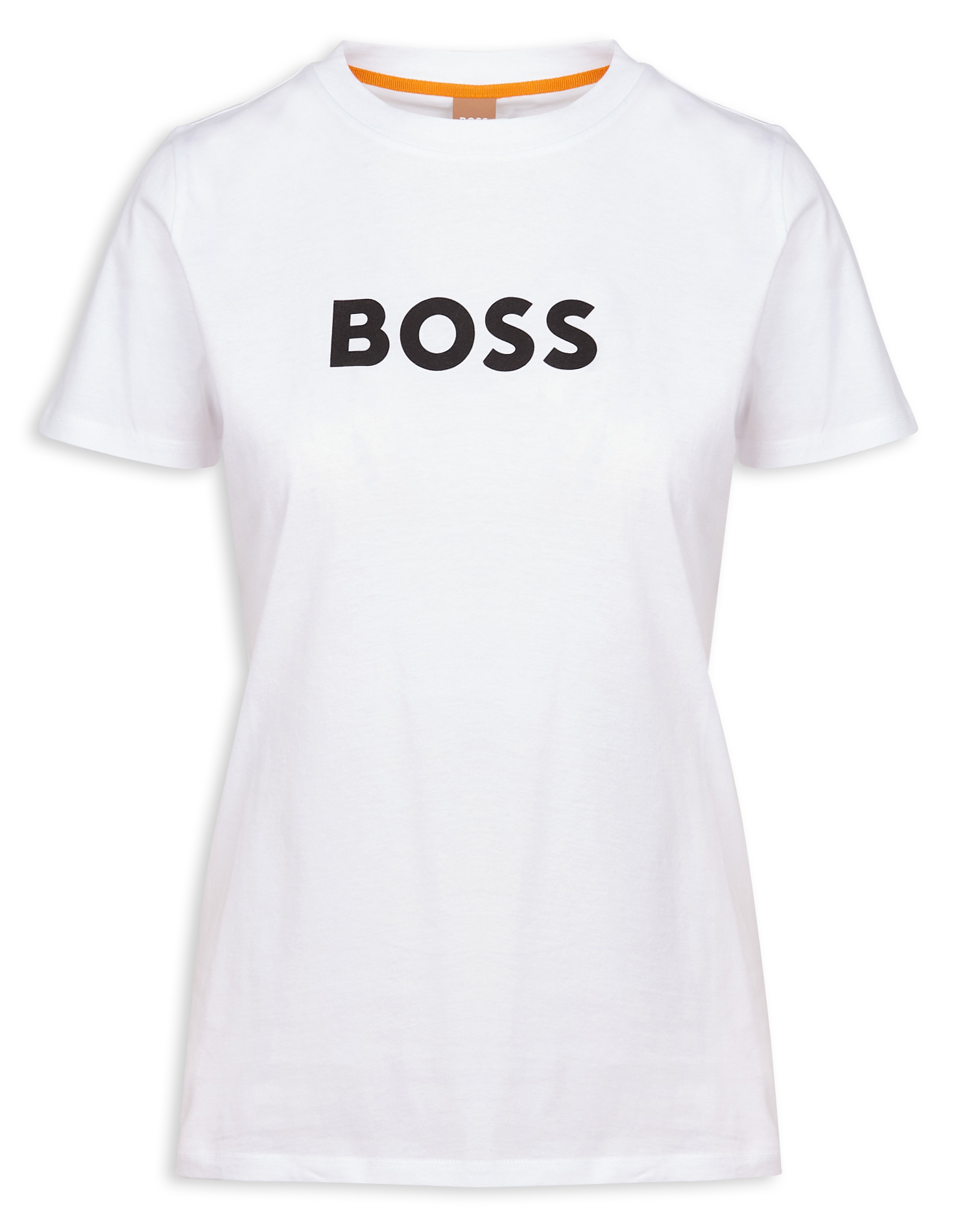 Straight screen-printed cotton T-shirt BOSS White