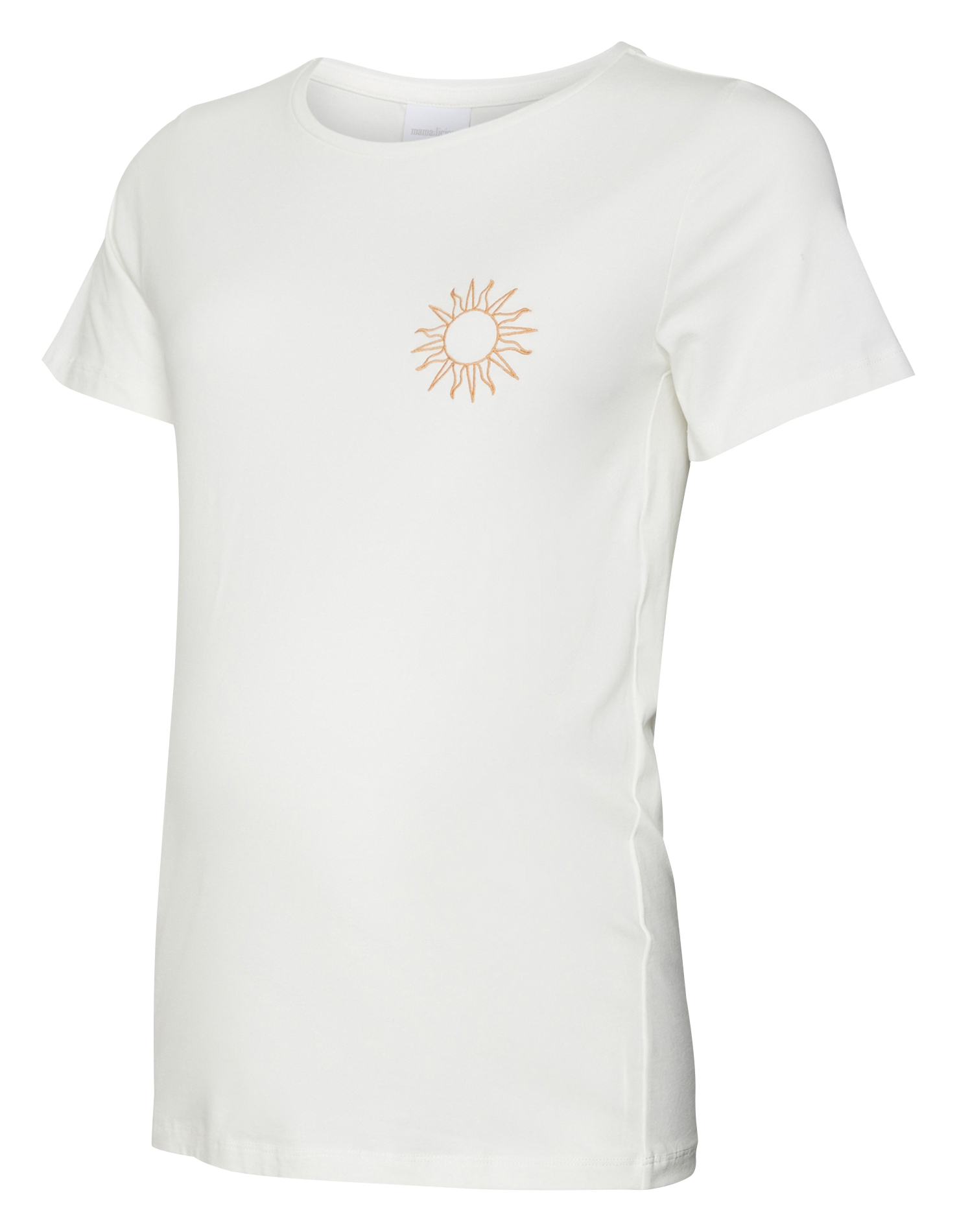 Straight organic cotton-blend round-neck T-shirt MAMALICIOUS White