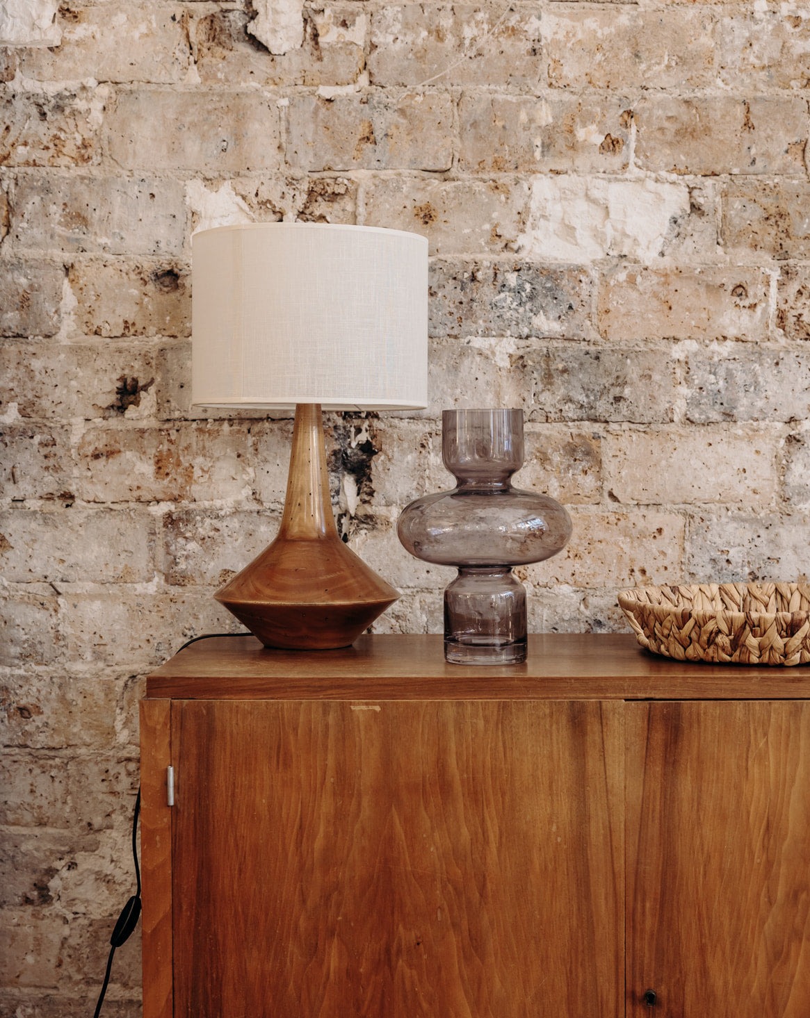 The wooden table lamp n°2 DEBONGOUT Brown