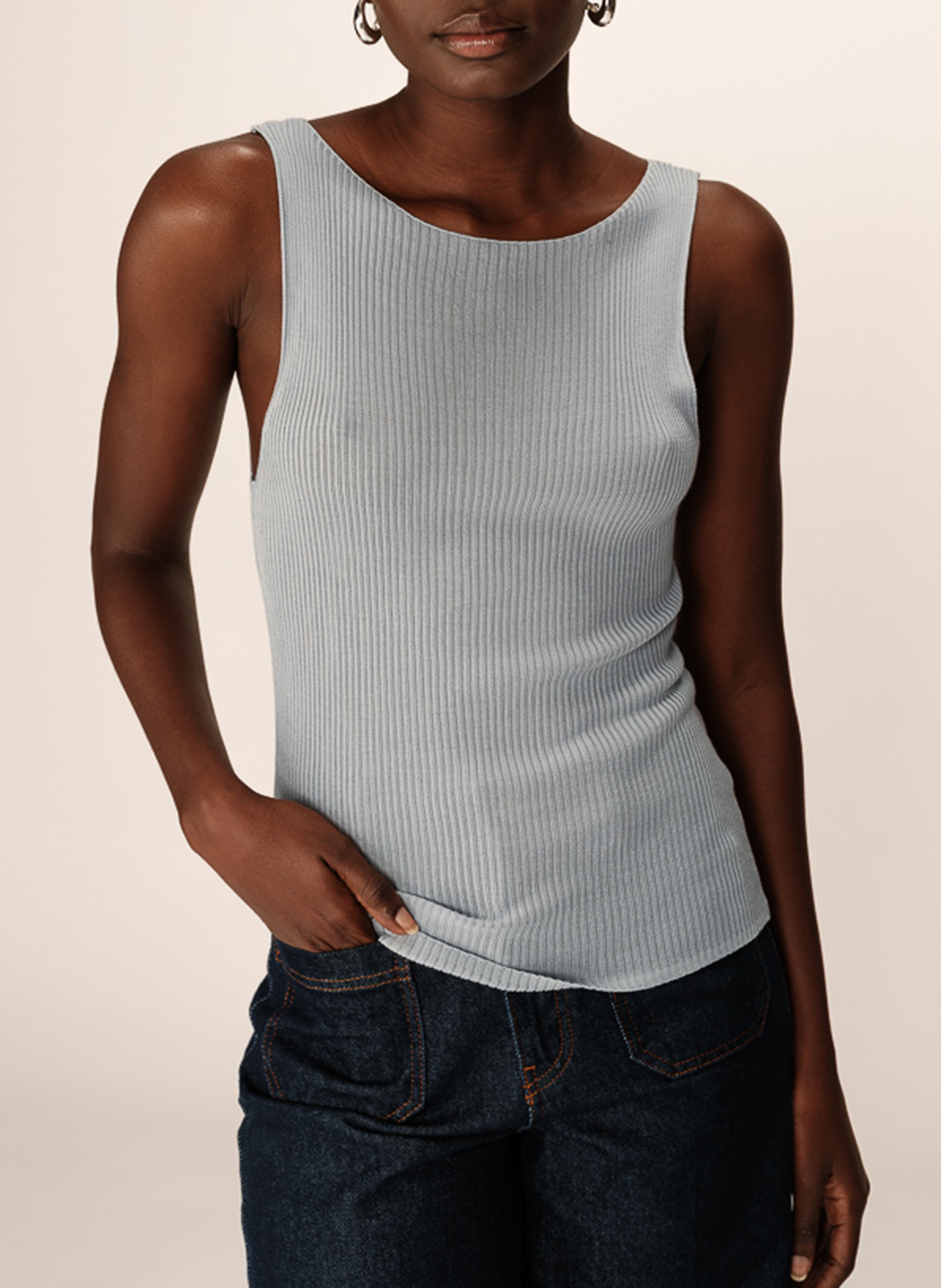 Knitted ribbed sleeveless top GRACE ET MILA