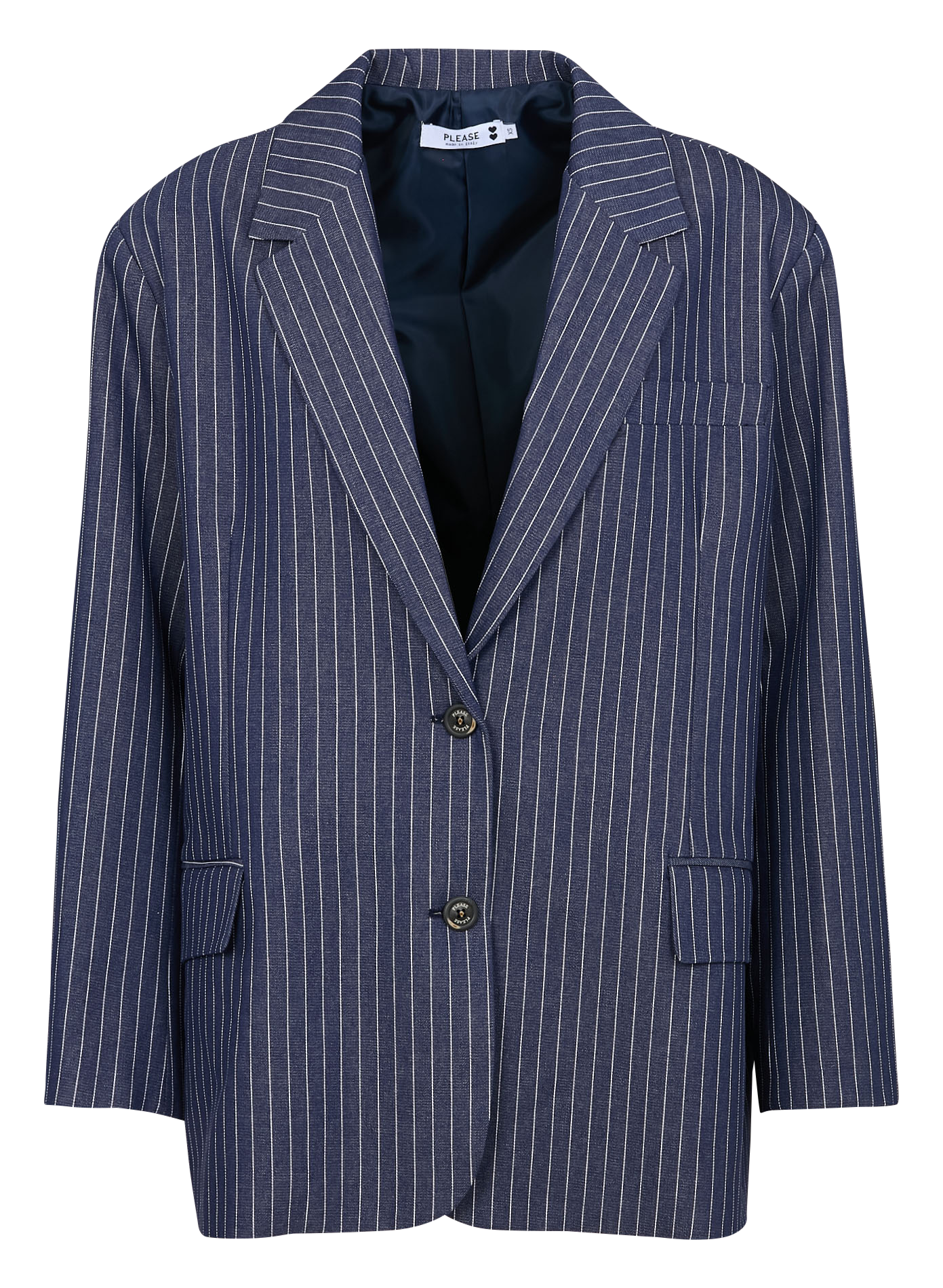 Veste oversize en coton rayé PLEASE Bleu