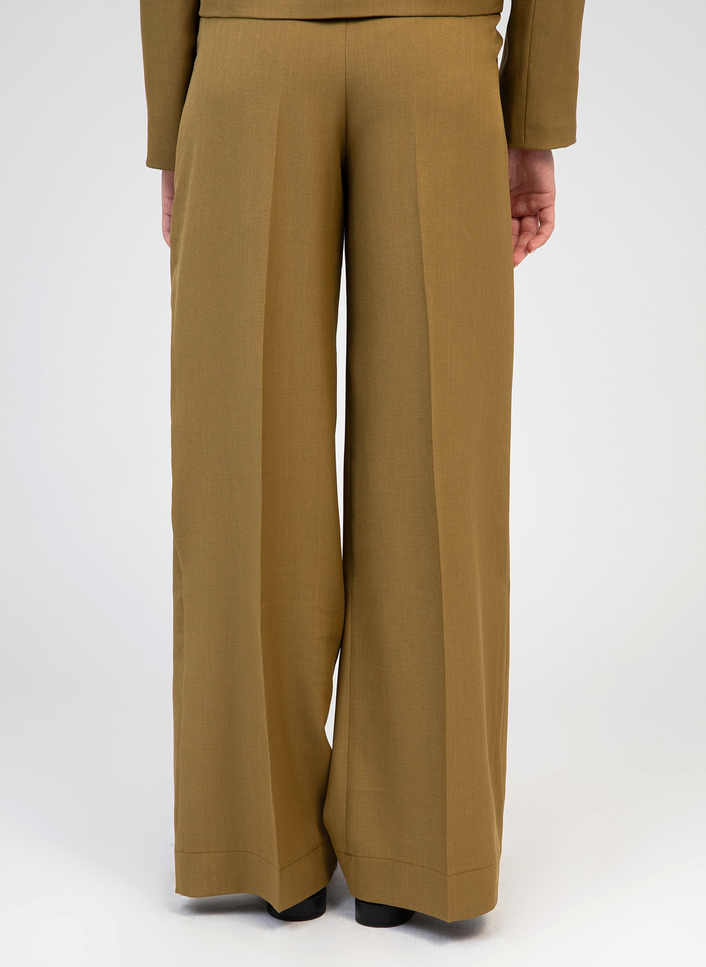High-waisted pleated pants AN'GE Khaki
