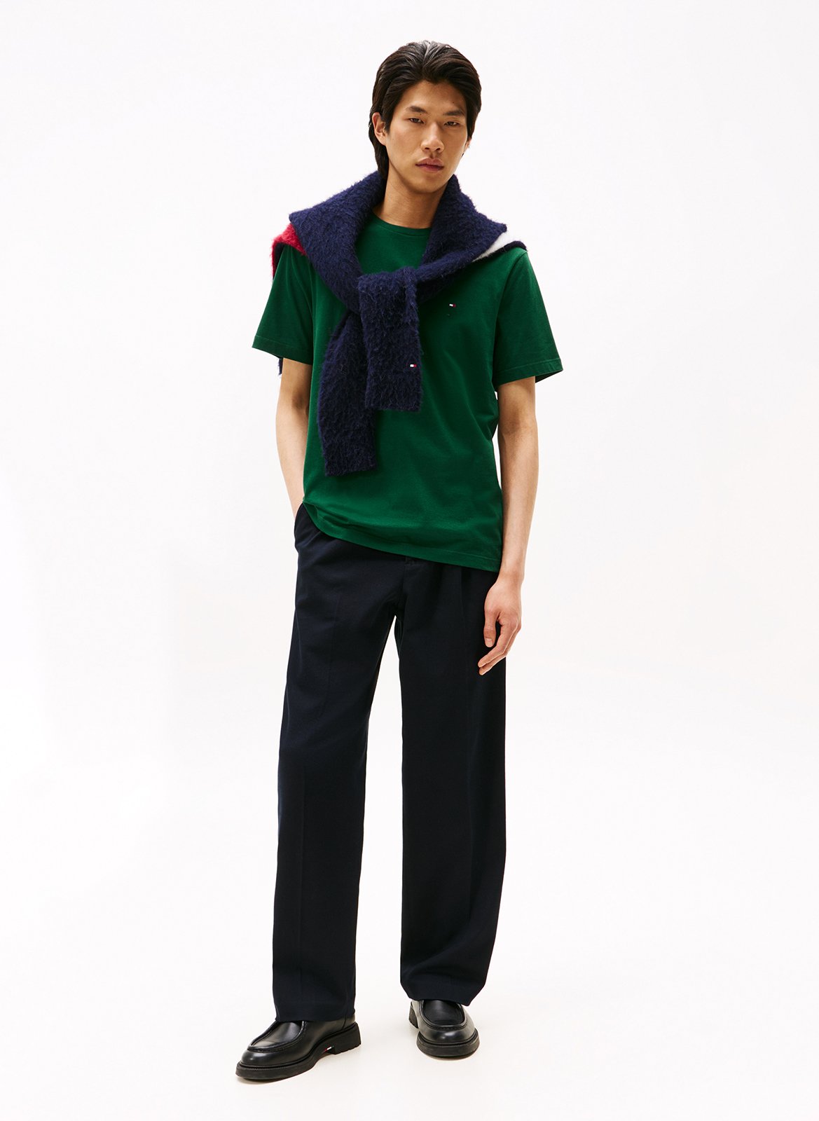 Tee-shirt à col rond en coton TOMMY HILFIGER Vert