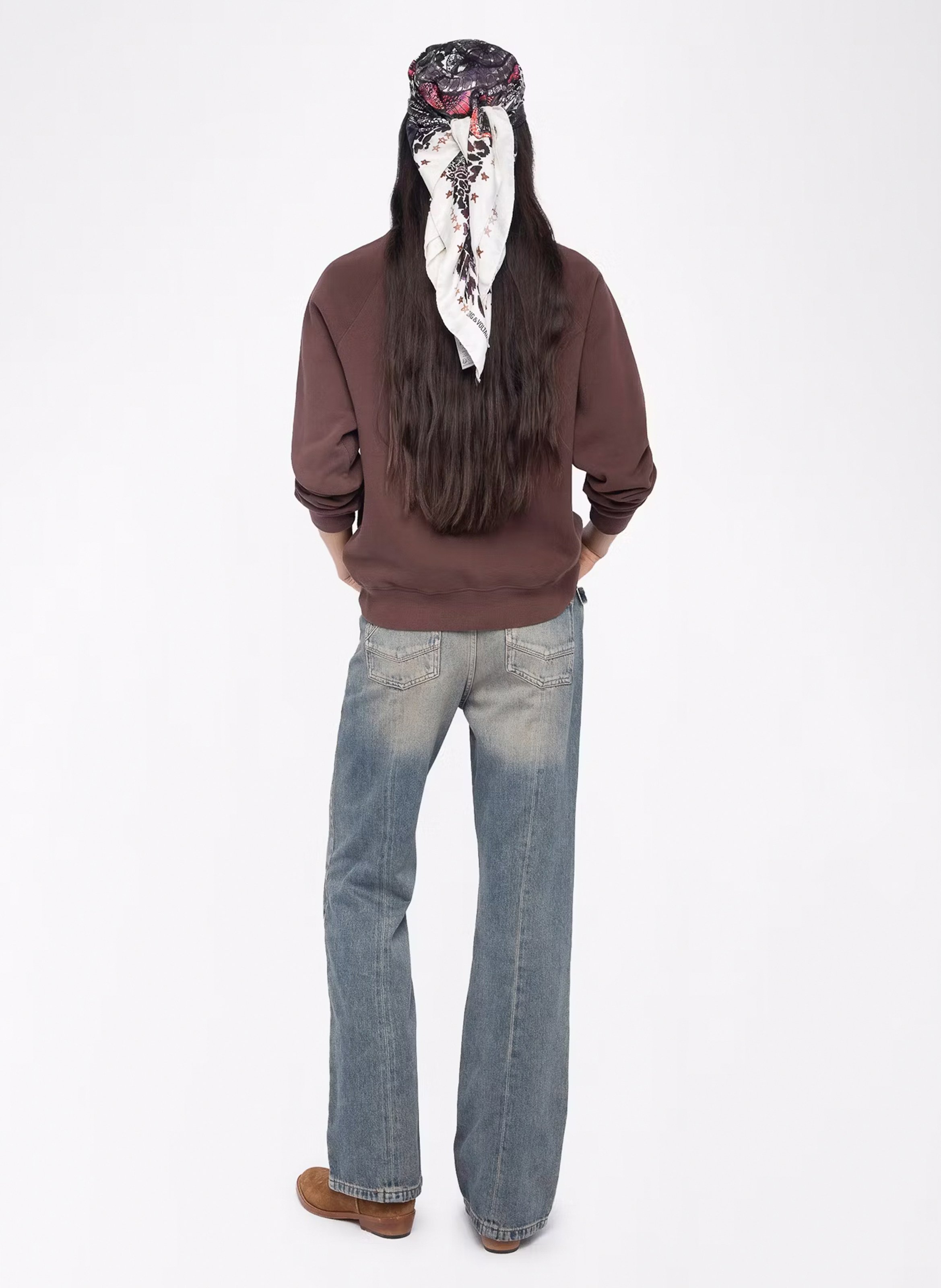 Sweat droit en coton mélangé ZADIG&VOLTAIRE Violet